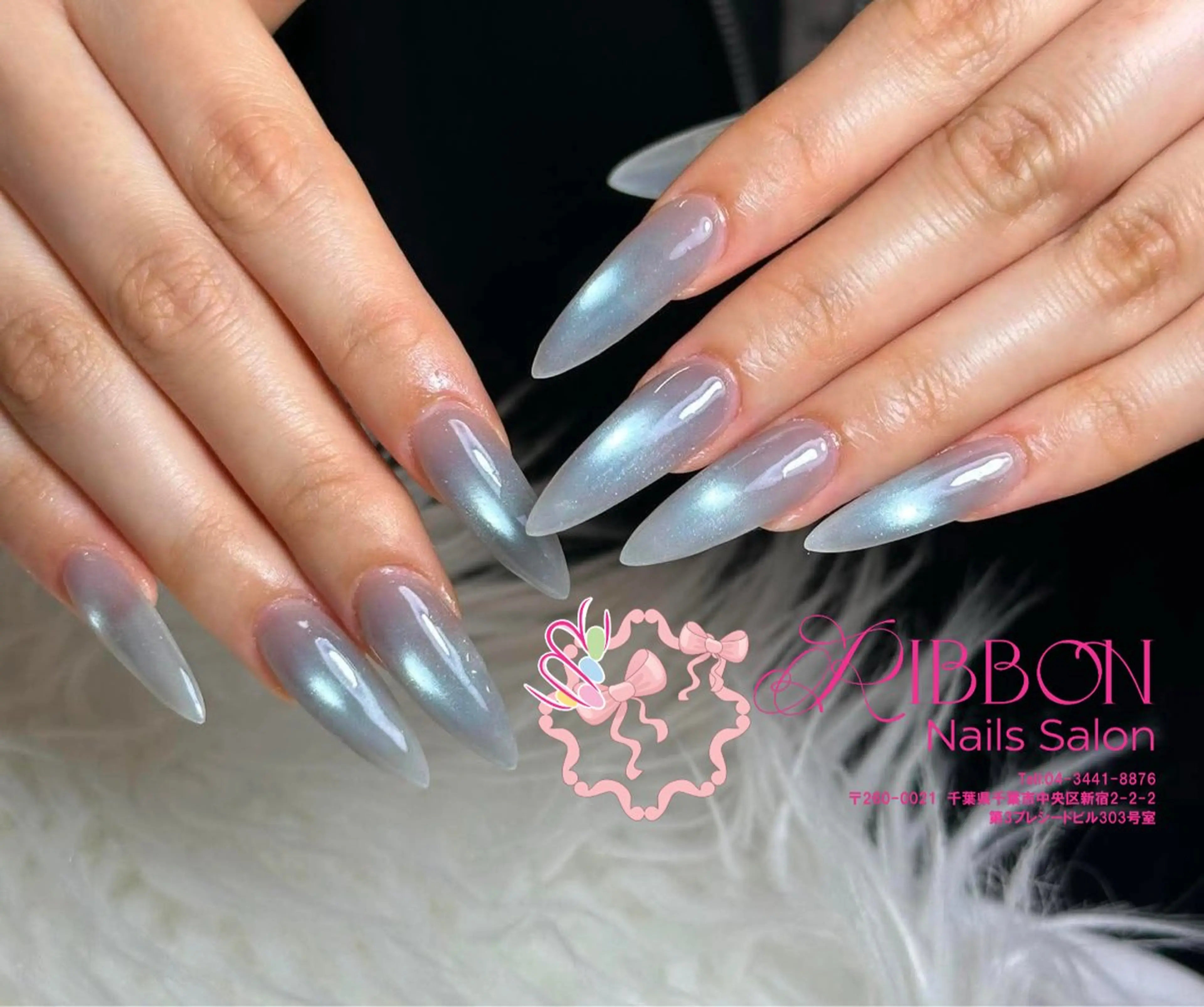 ネイル フレンチネイル ジェルネイル マグネットネイル 持ち込み ニュアンスネイル ハンドネイル Ribbonnail salonのネイルデザイン