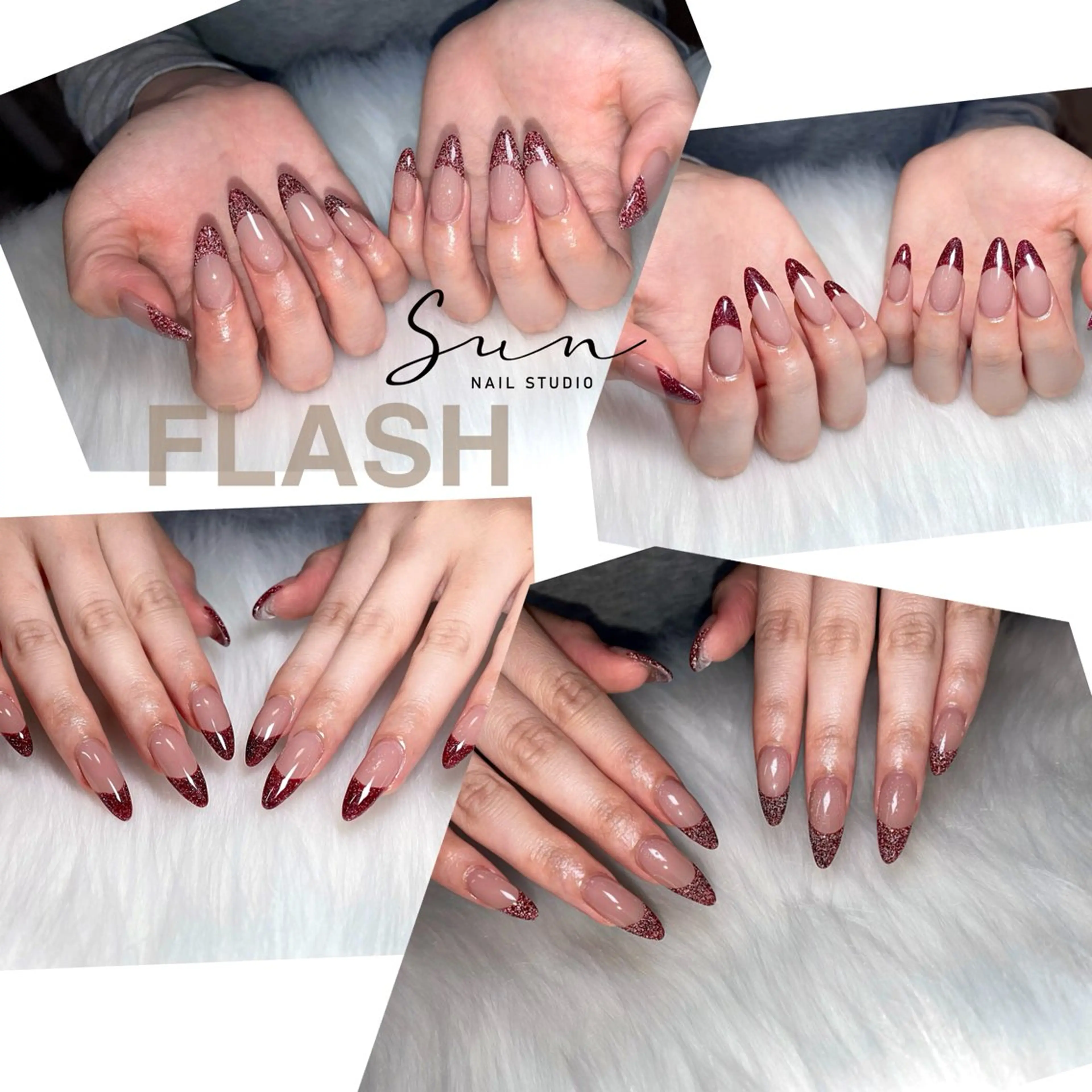 ネイル 長さ出し フラッシュネイル SUN nail上本町のネイルデザイン