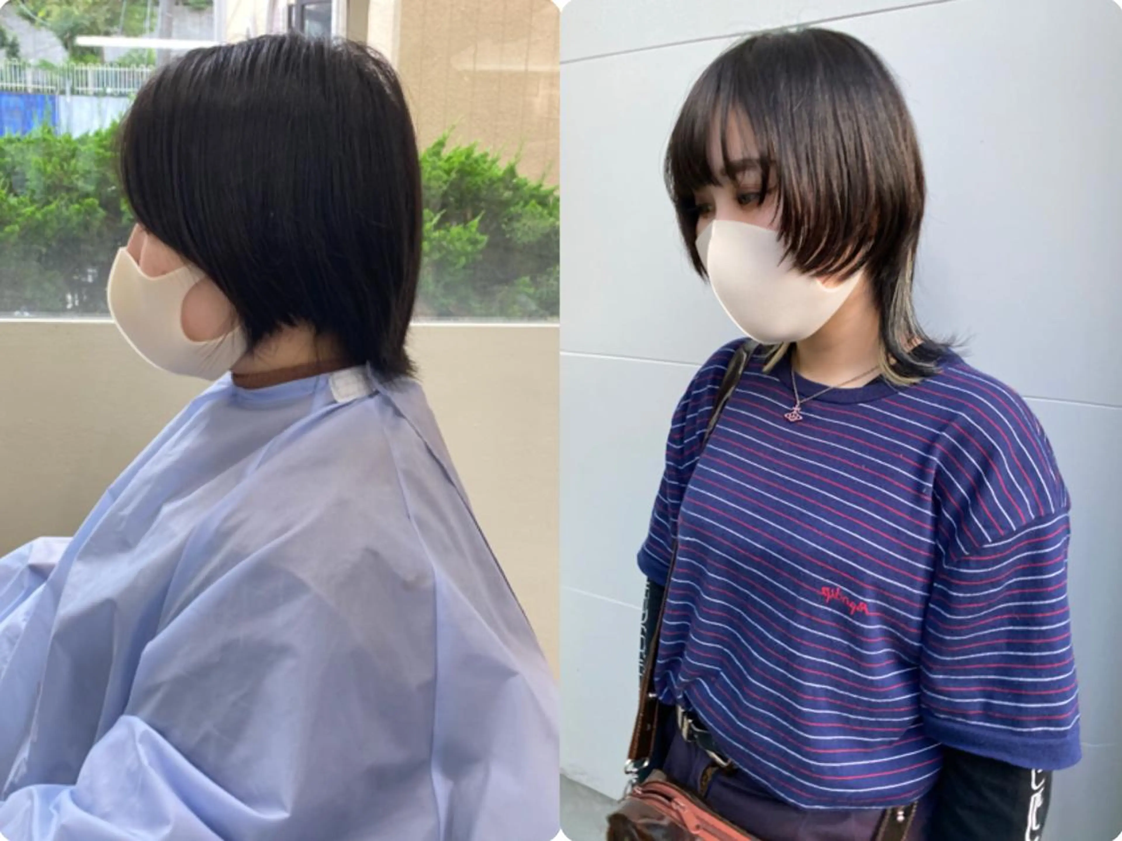 ショート カラー ヘアアレンジ シールエクステ エクステ レイヤーウルフ エクステ磯部のヘアスタイル