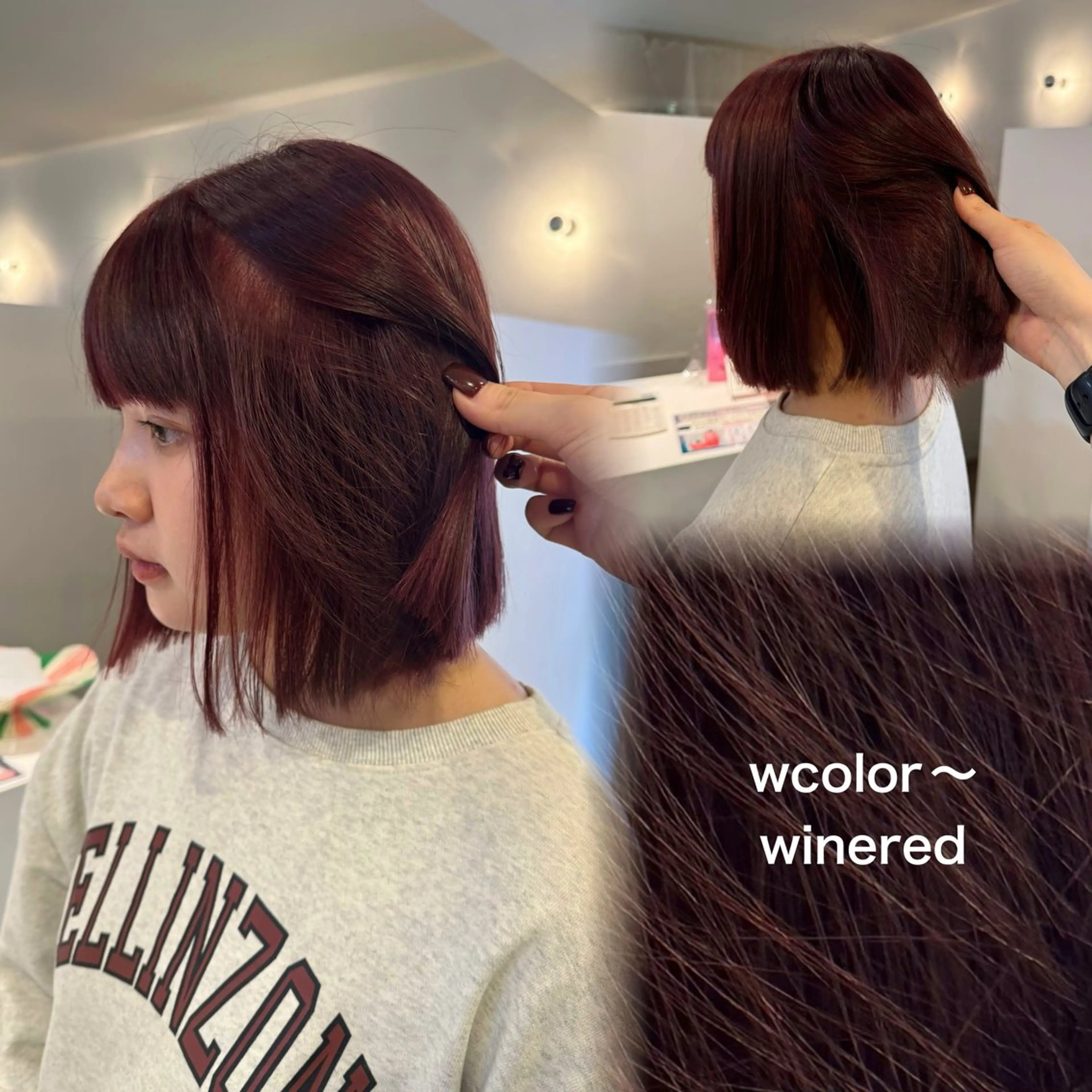 ミディアム カラー ブリーチ ダブルカラー インナーカラー ブリーチなしカラー ピンクカラー カット ヘアカラー トリートメント yard.長田 唯のヘアスタイル