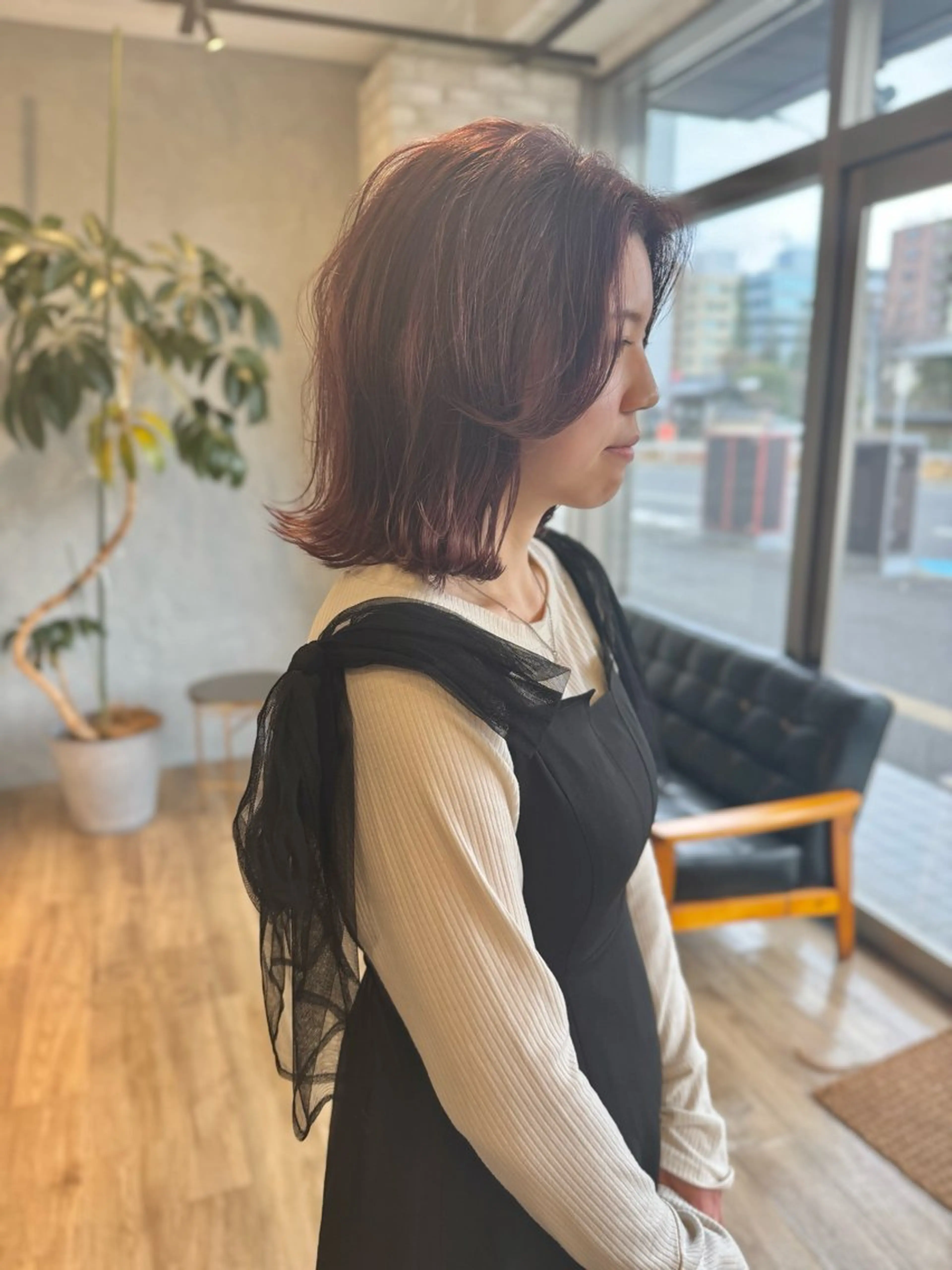 ミディアム カラー カット ヘアカラー トリートメント Basis 田口豪司のヘアスタイル