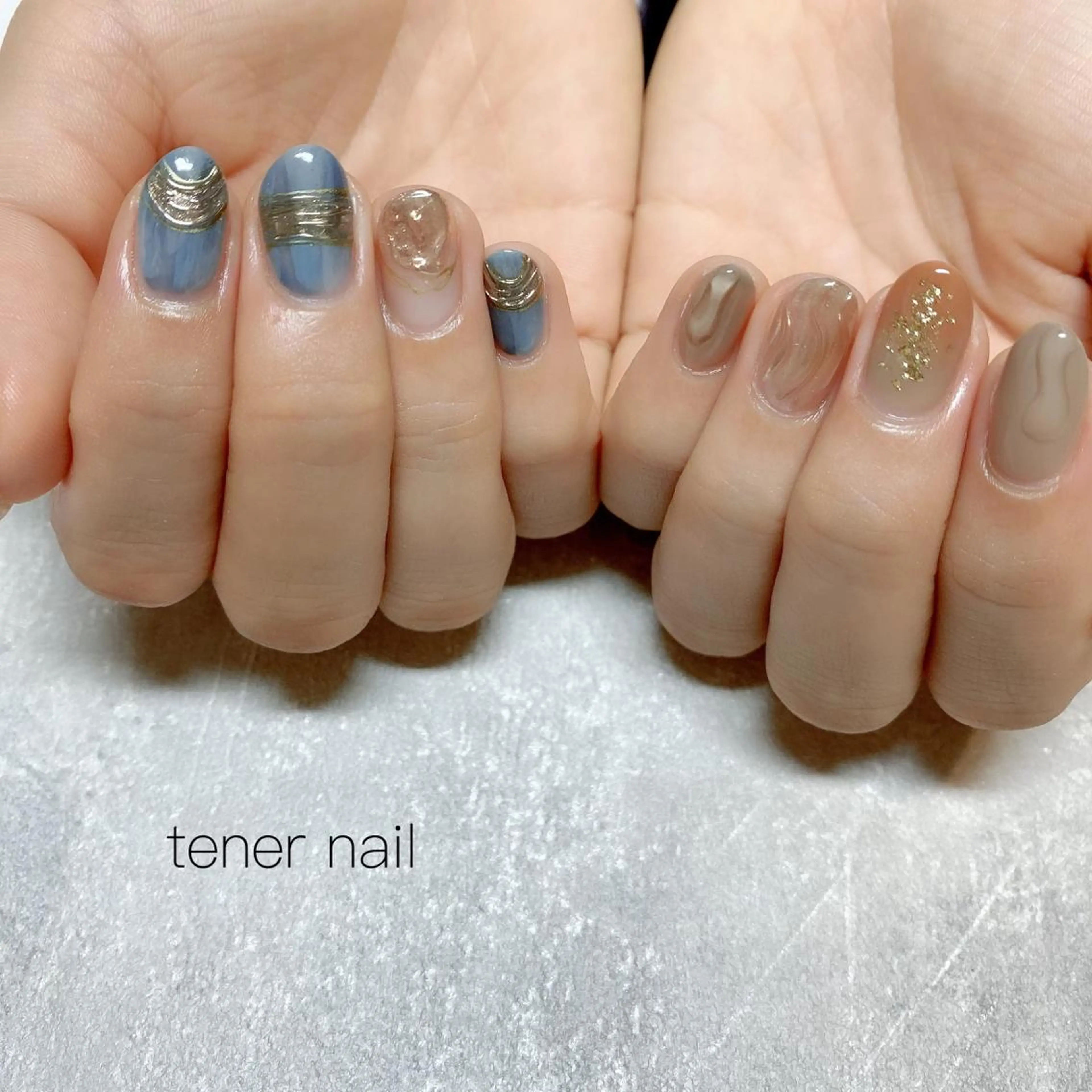ネイル ブルー テネルネイル tener nailのネイルデザイン