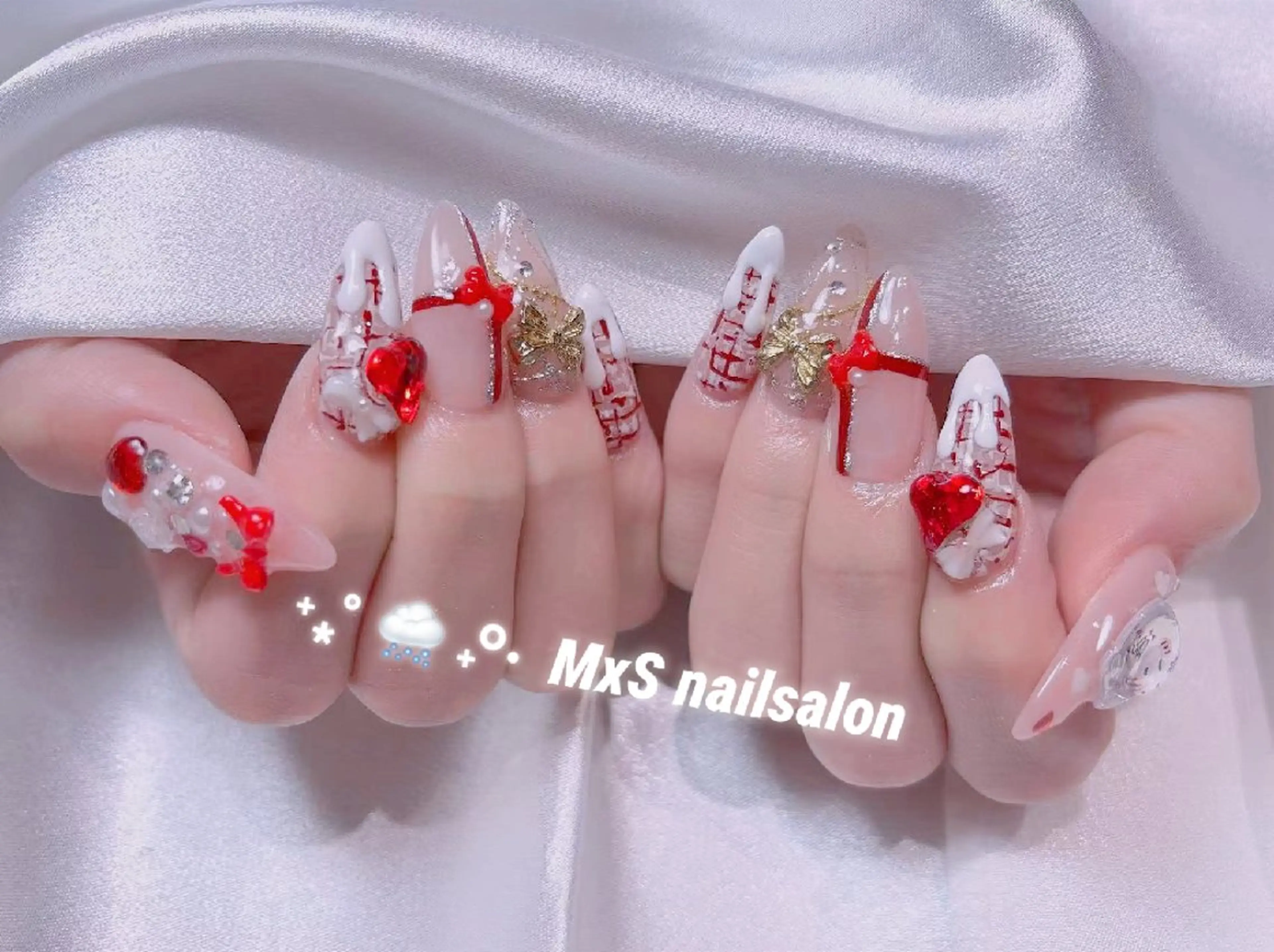 ネイル ジェルネイル 韓国ネイル マグネットネイル パラジェル ワンホンネイル ハンドネイル M×S Nail みなのネイルデザイン
