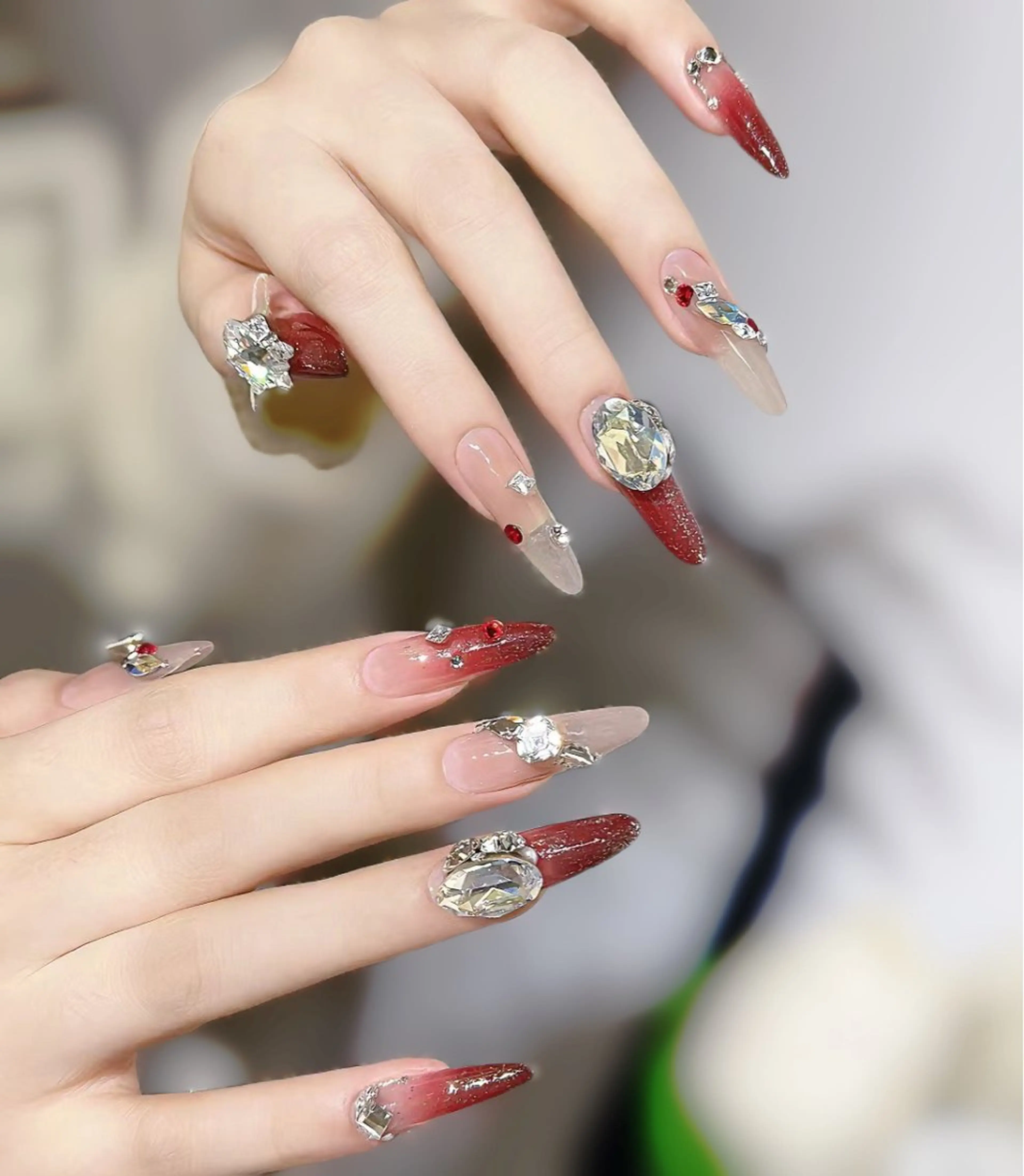 ネイル アートネイル チークネイル 長さ出し フラワーネイル ジェルネイル YK Beauty Salonのマツエク・マツパデザイン