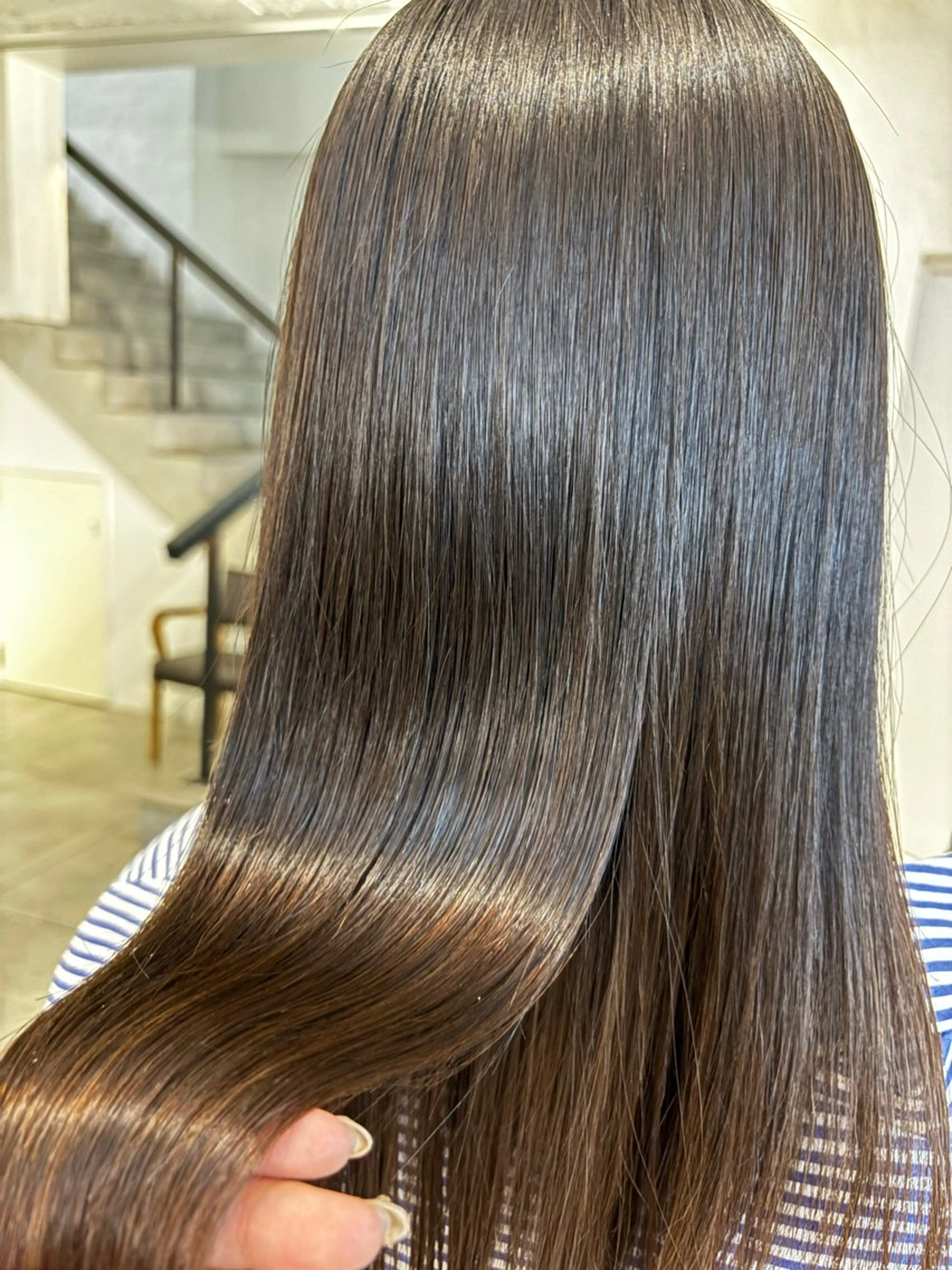 セミロング 酸性ストレート 縮毛矯正 トリートメント Kureha/ネイル トレンドヘアのマツエク・マツパデザイン