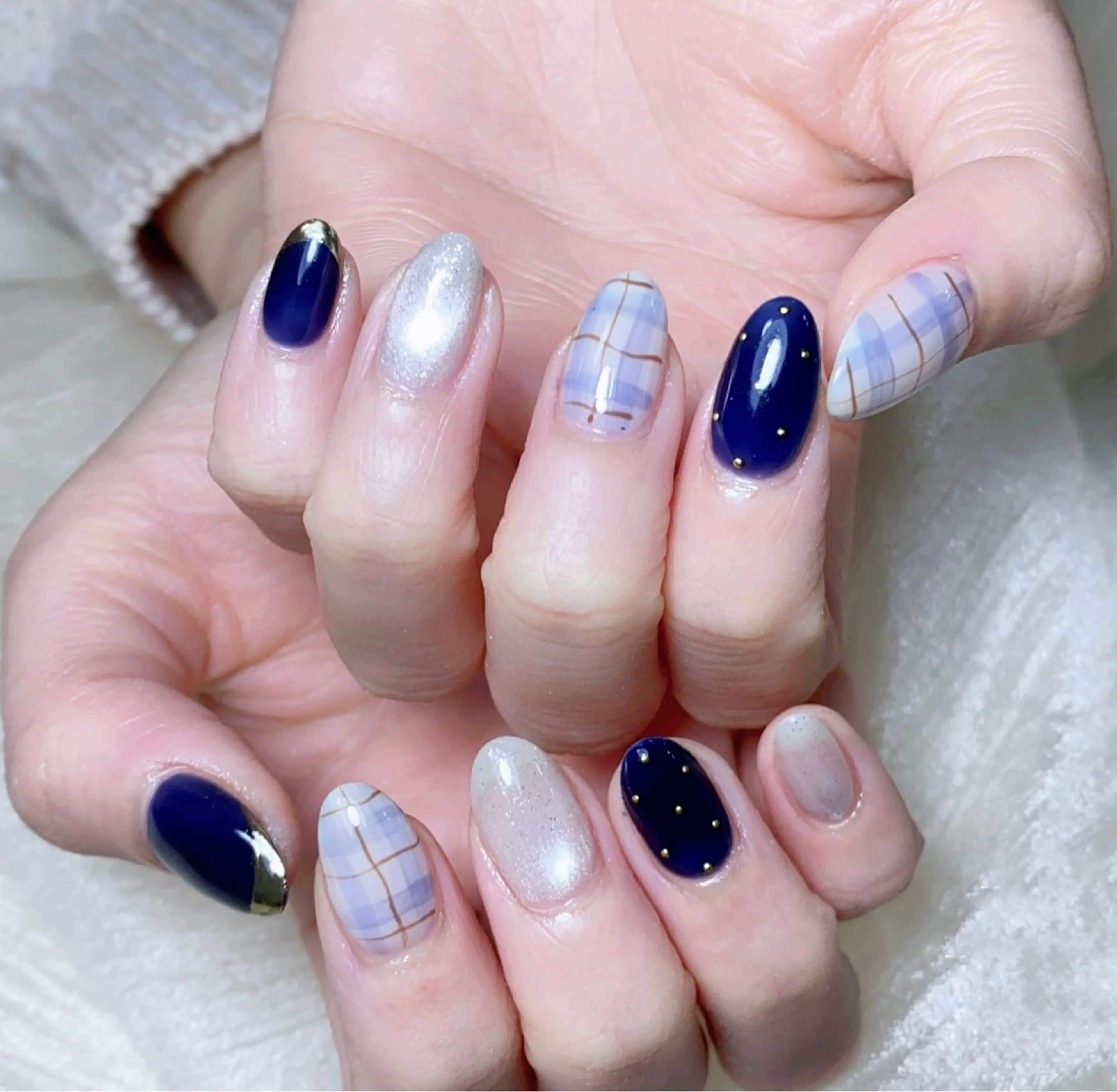 ネイル オーロラネイル ブルー チークネイル フットネイル フレンチネイル ハンドネイル ╹◡╹Mimoミモ Eye&Nailのマツエク・マツパデザイン