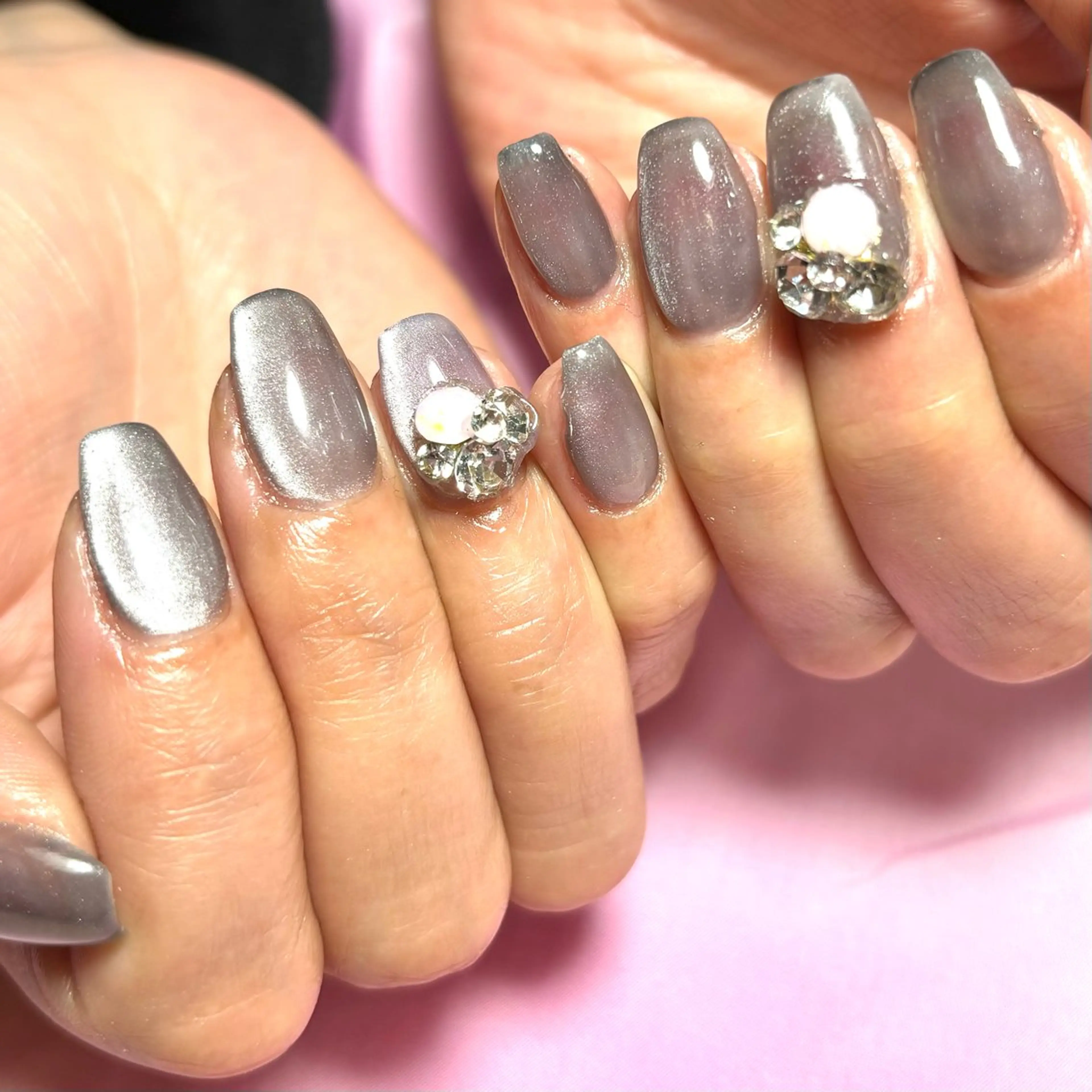 ネイル マグネットネイル ストーンネイル Nail Salon Pikarin🌙のネイルデザイン