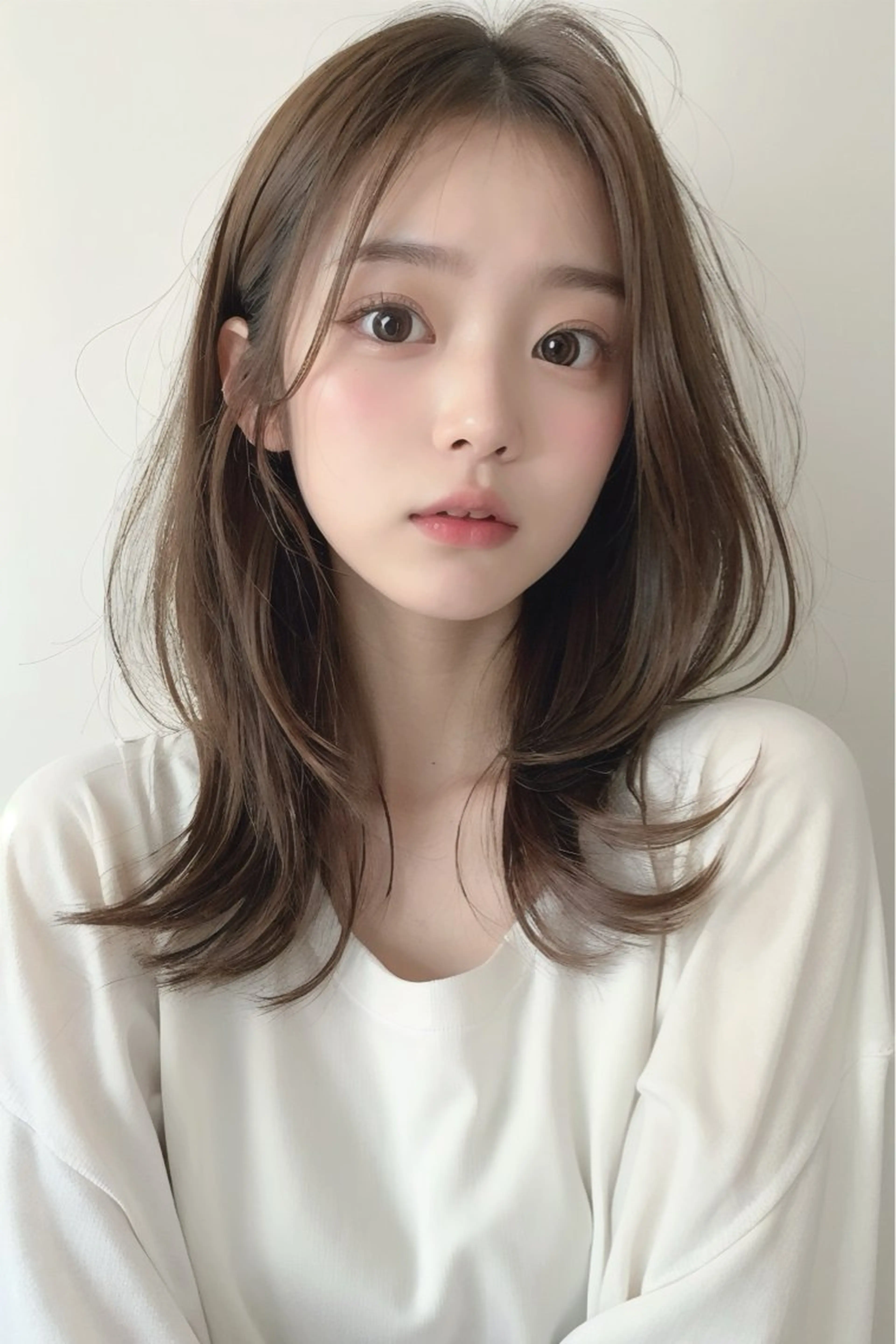 セミロング 髪質改善、縮毛矯正 酸性縮毛矯正のヘアスタイル