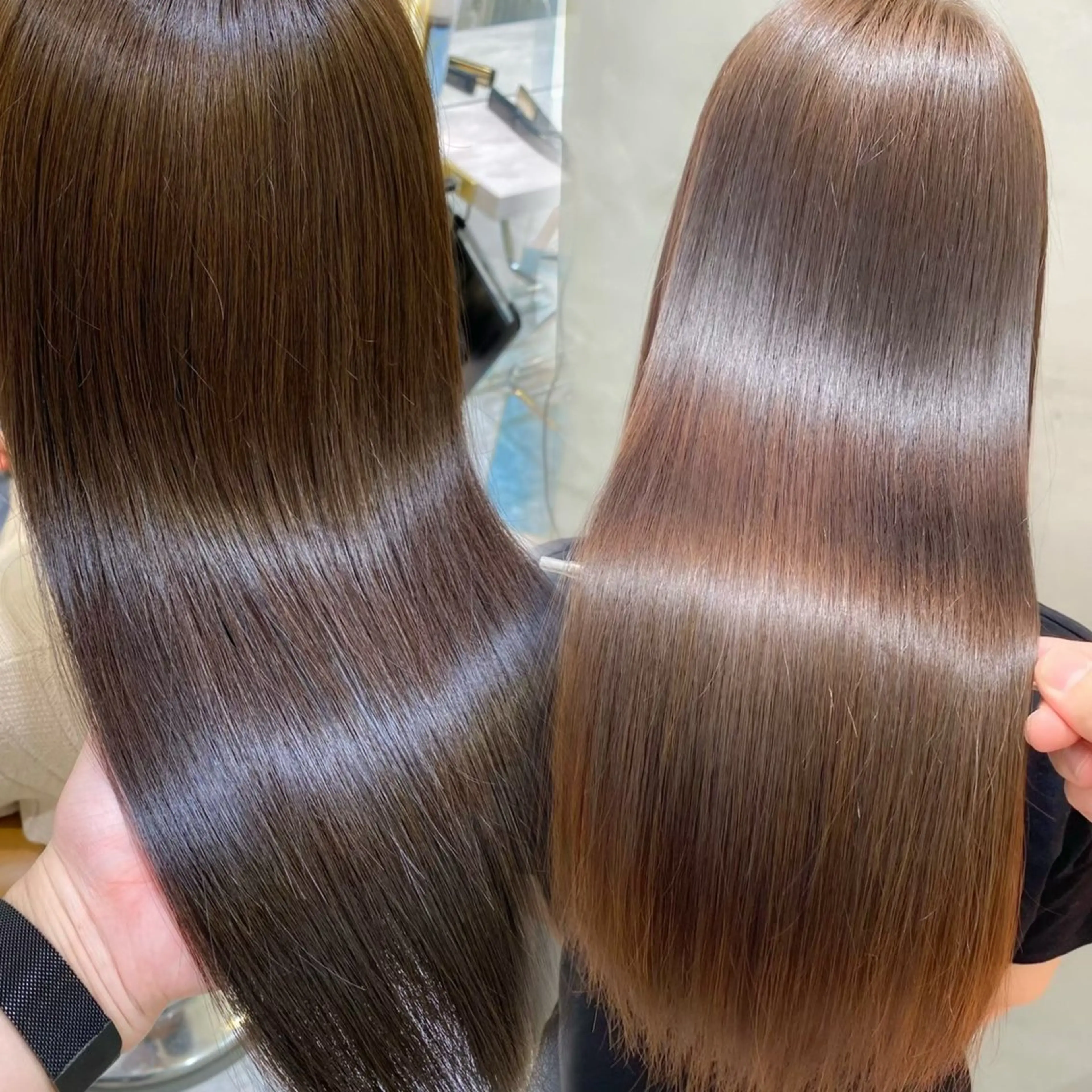 セミロング カラー カット ヘアカラー 縮毛矯正 トリートメント RYU/レイヤーカッ ト/透明感艶カラー/のヘアスタイル