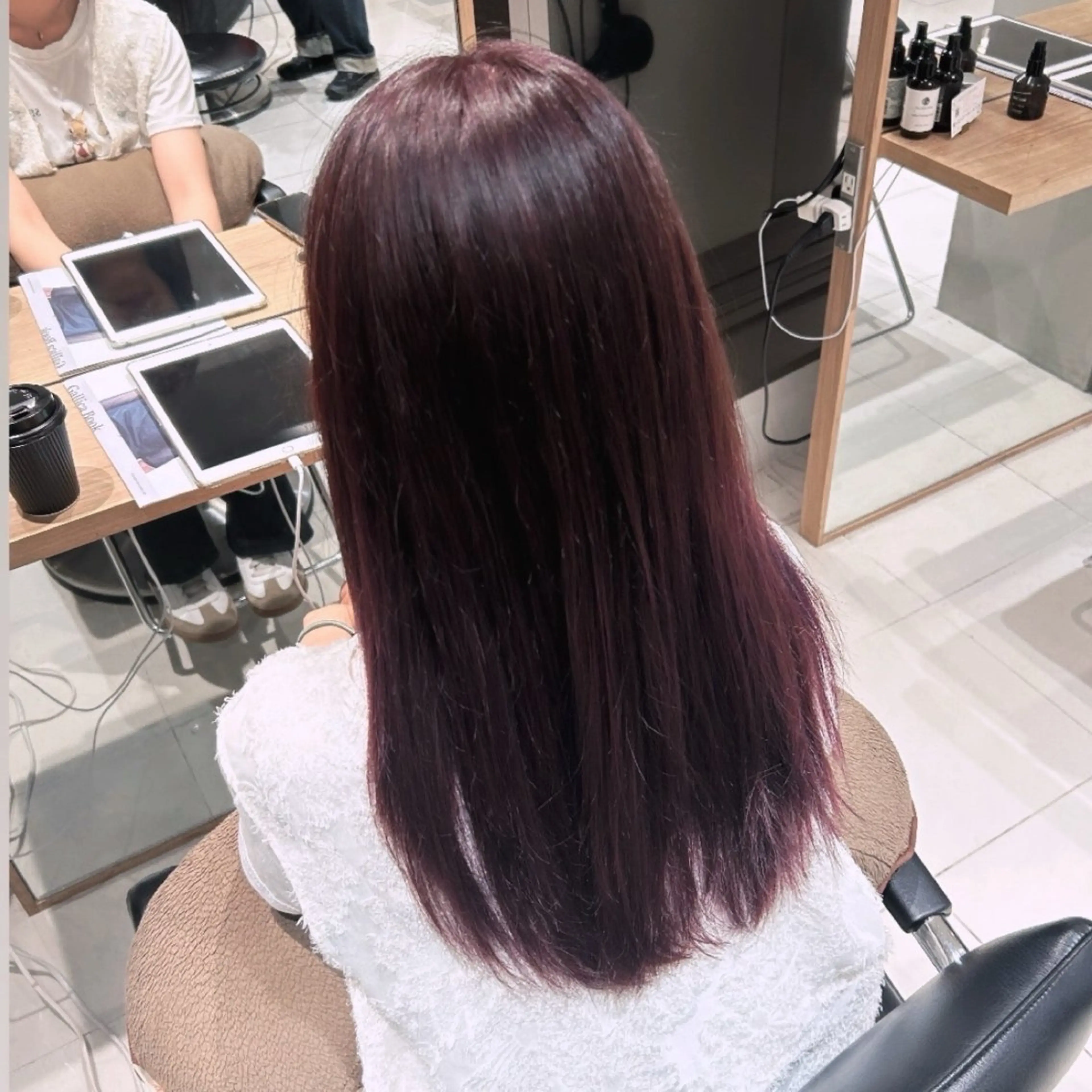 カラー ブリーチ ダブルカラー ラベンダーカラー ブリーチなしカラー サラ艶/韓国ヘア ︎🌟璃奈 (ﾘﾅ)のヘアスタイル