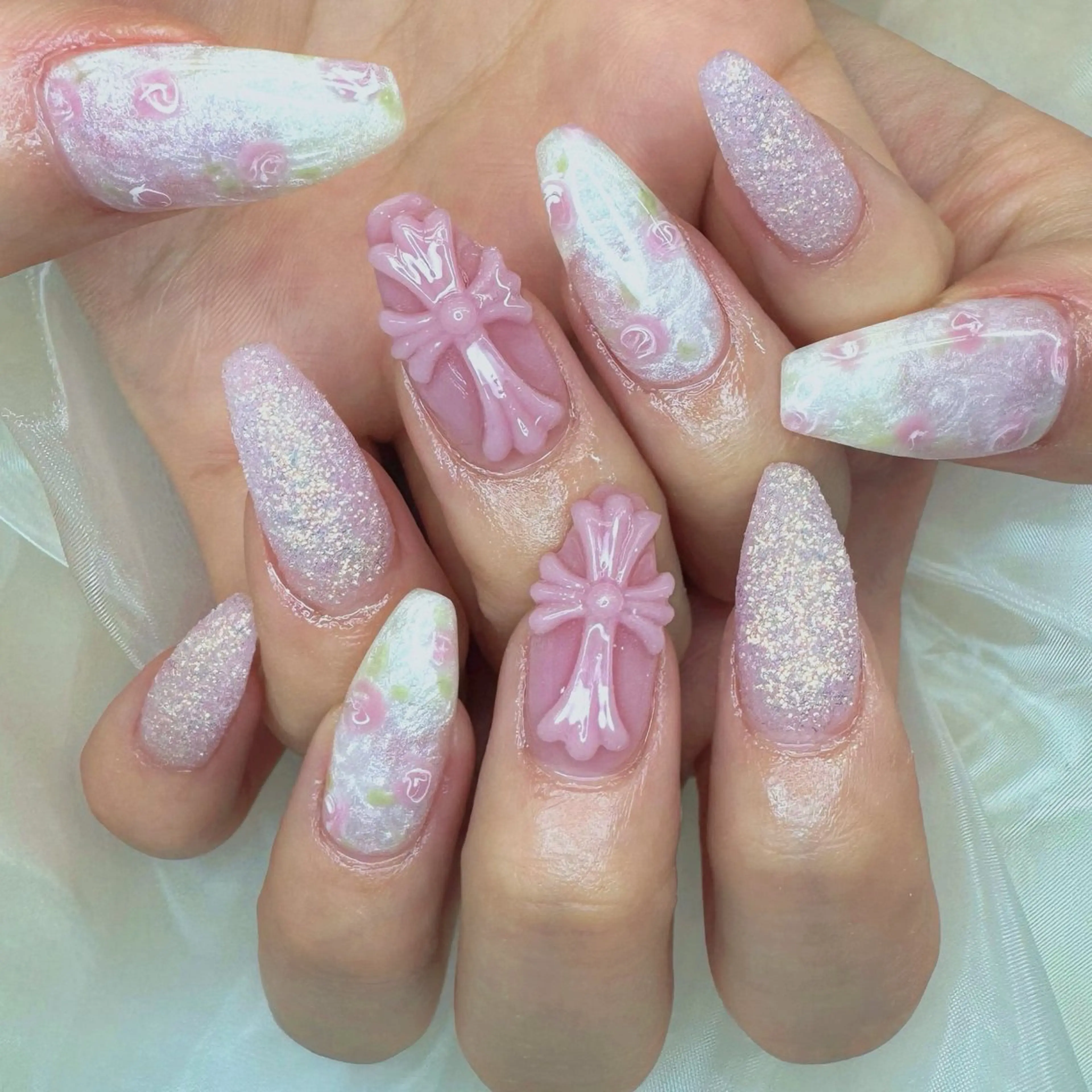 ネイル オーロラネイル ラメ(グリッター) ハンドネイル cherie nailのネイルデザイン