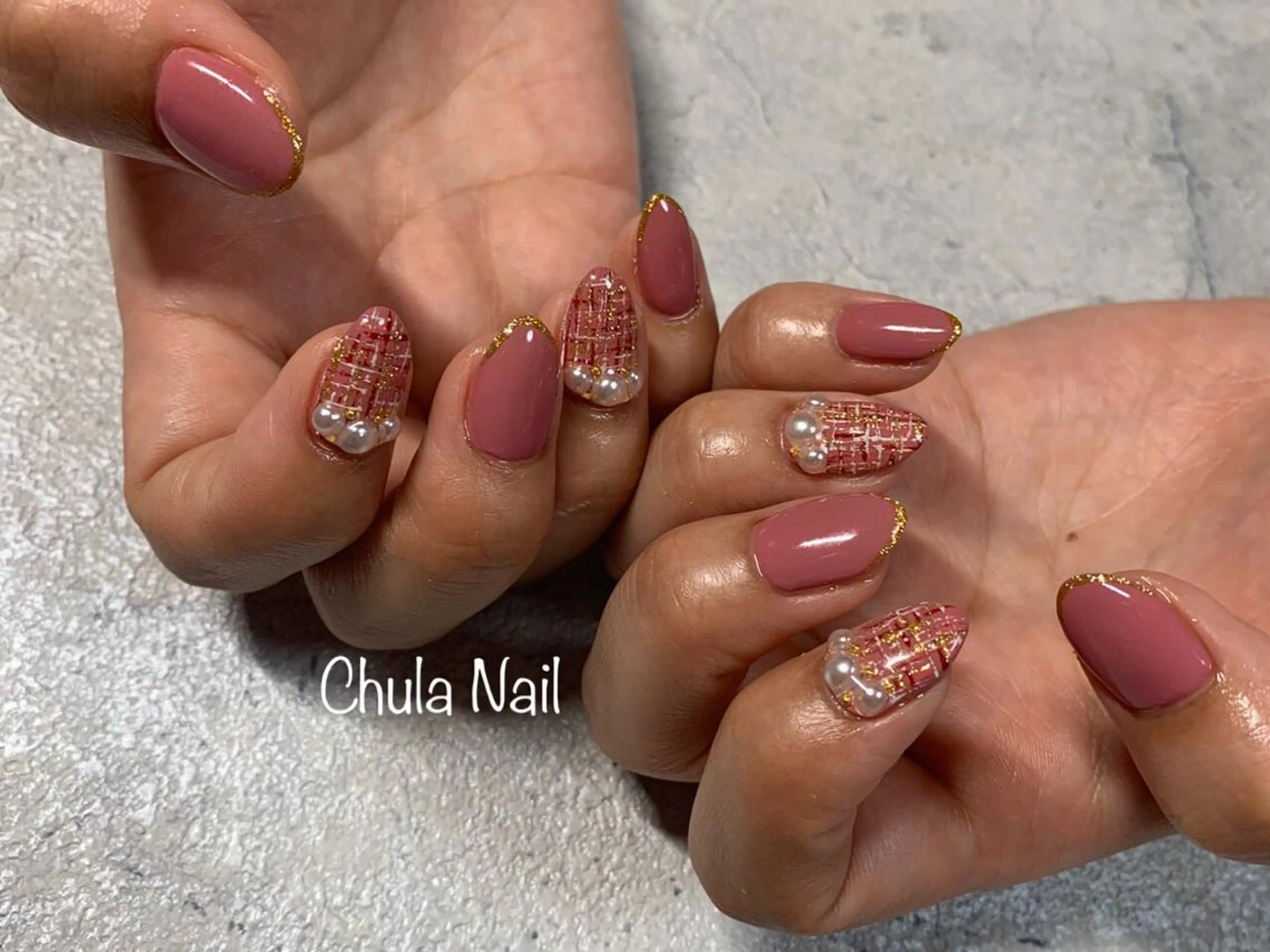 ネイル ツイードネイル ハンドネイル ハンドケア ëmma nail_ by chulaのネイルデザイン