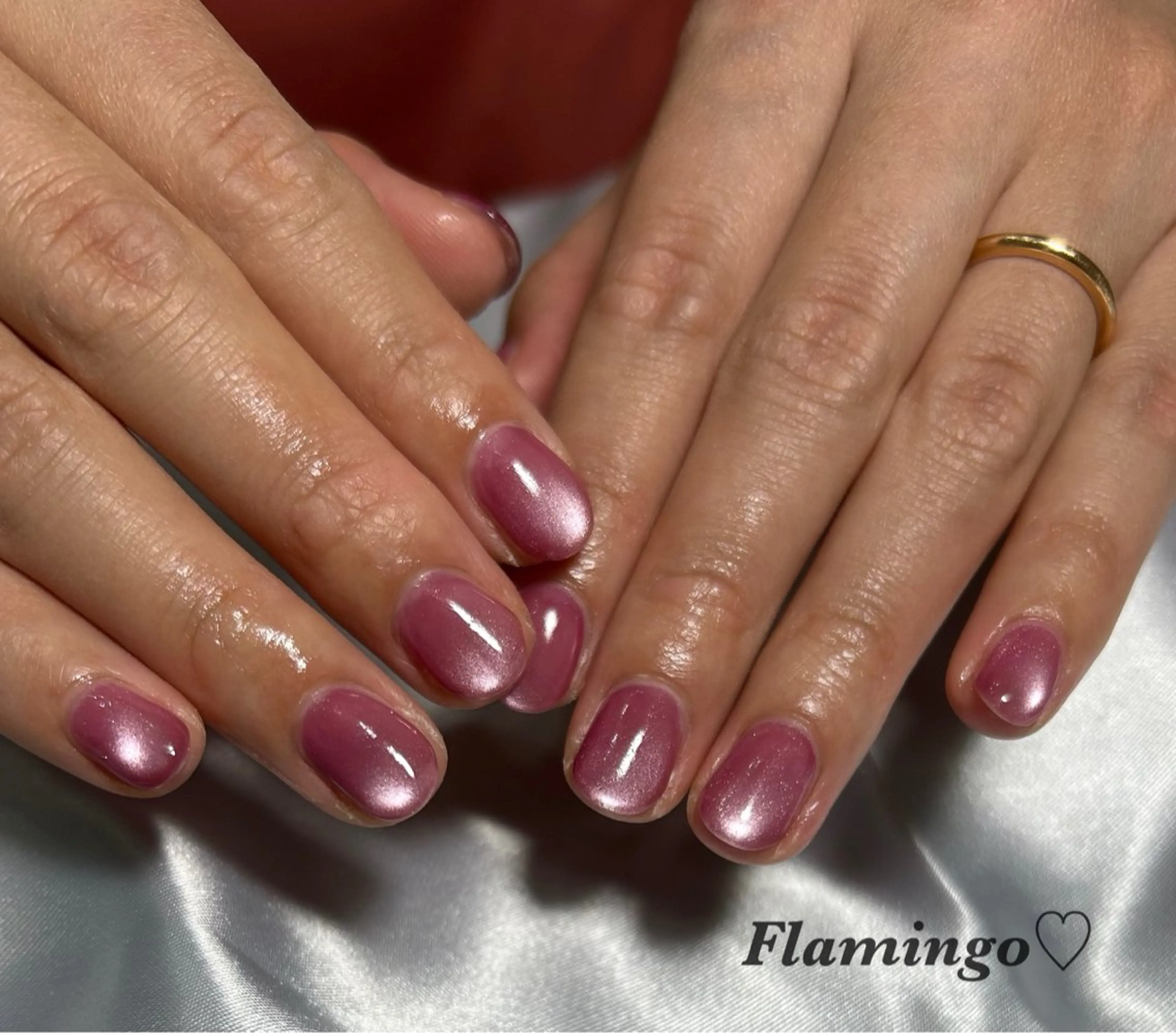 ネイル カジュアル マグネットネイル シンプルネイル 春ネイル ハンドネイル フィルイン／自爪育成 ／爪に優しい施術のネイルデザイン