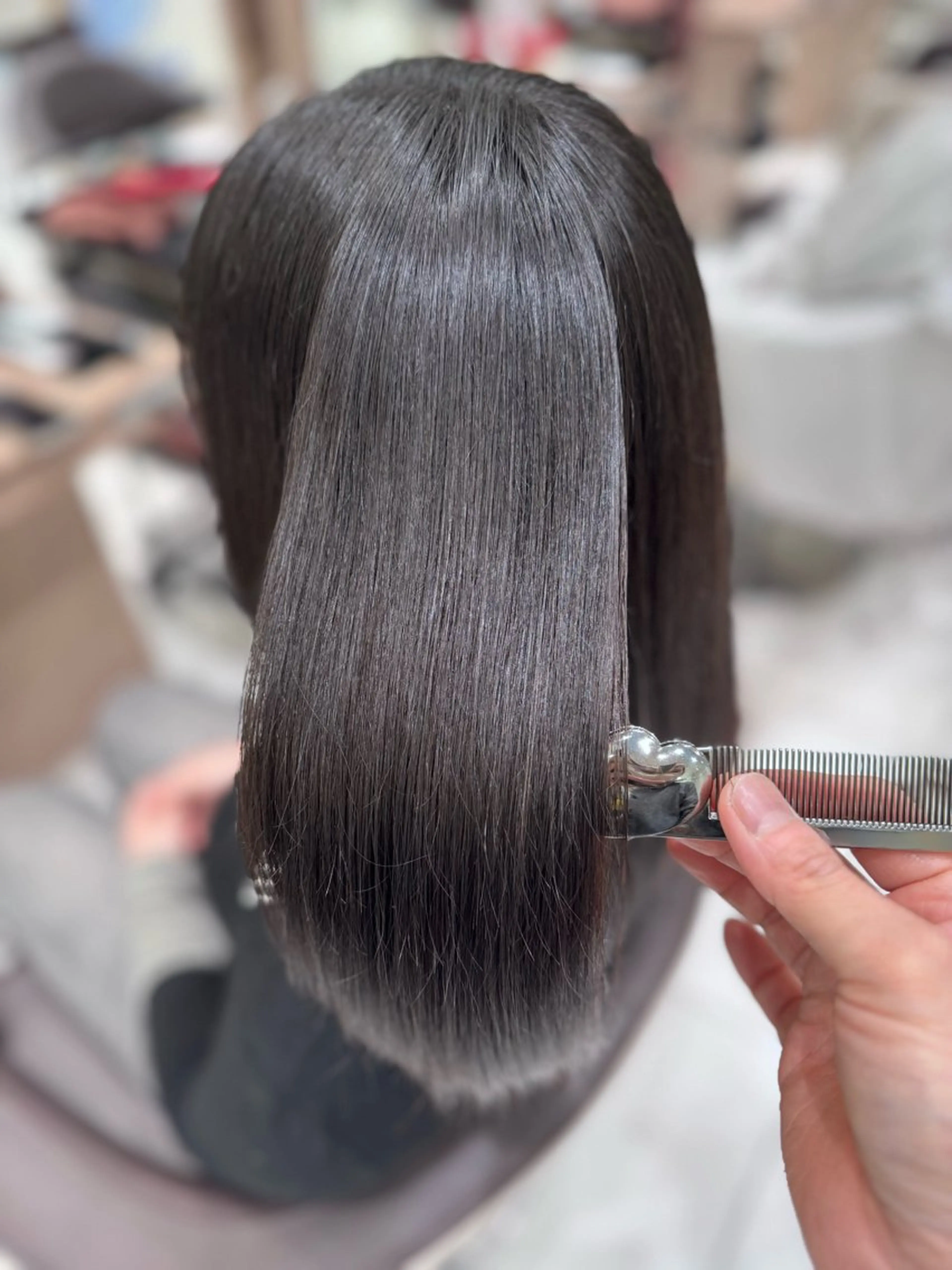 セミロング カット 縮毛矯正 トリートメント 指原 仁のヘアスタイル