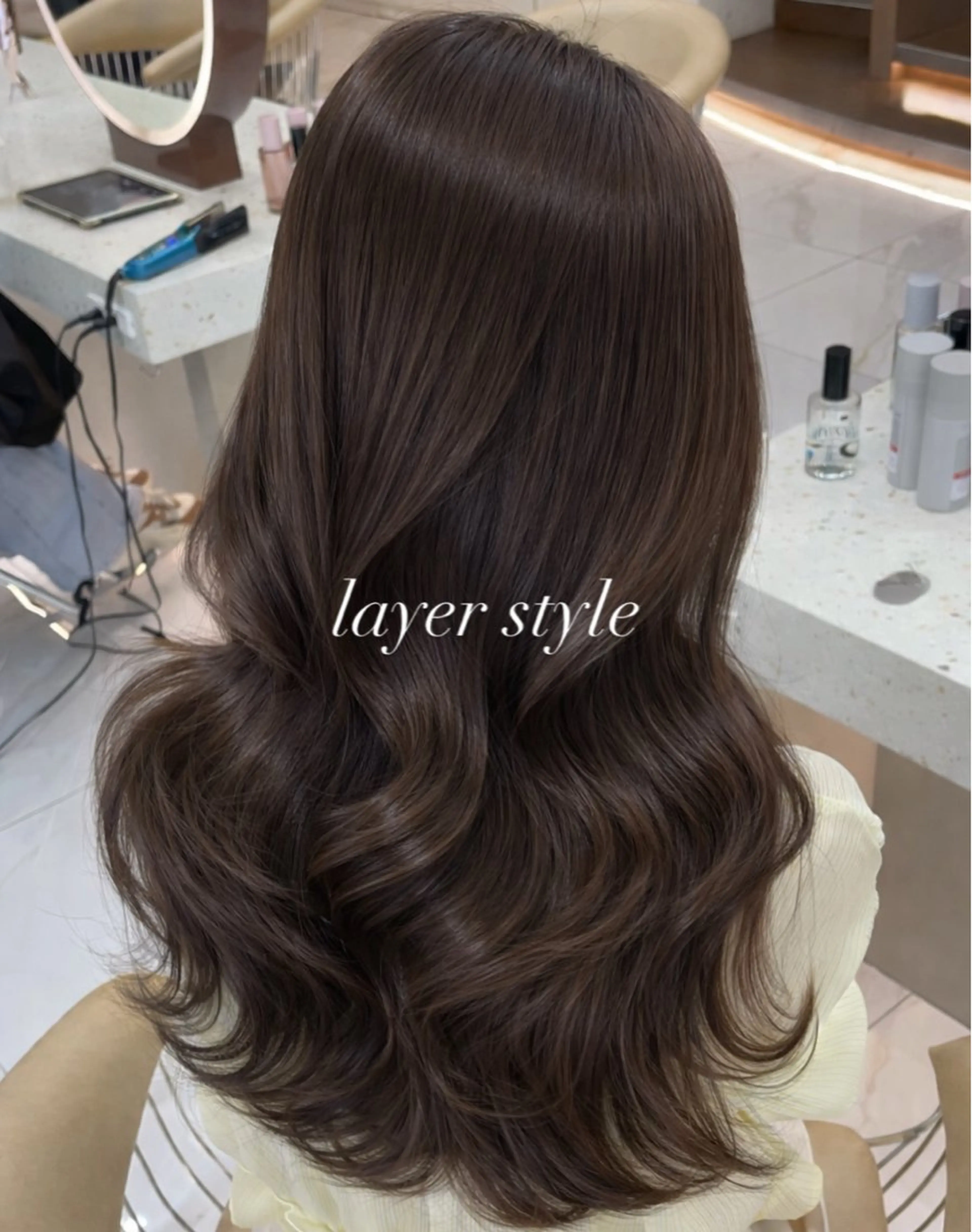 ロング 韓国風ヘア レイヤーカット カット ヘアカラー トリートメント ケルビン/レイヤー/ 垢抜け韓国ヘアのヘアスタイル