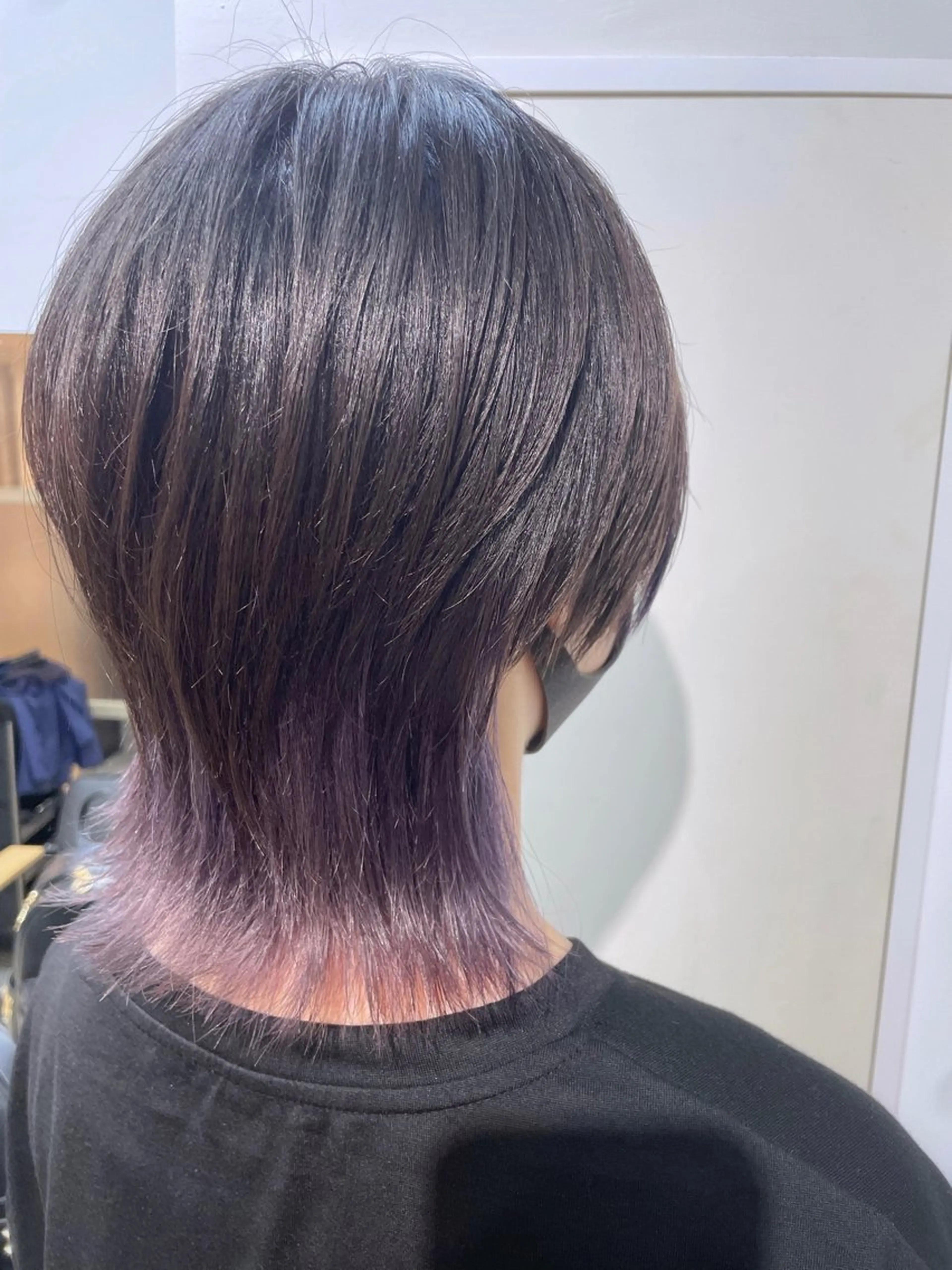 ミディアム カラー メンズ カット ☁️ケアブリーチ￤ ウルフ￤Shioriのヘアスタイル