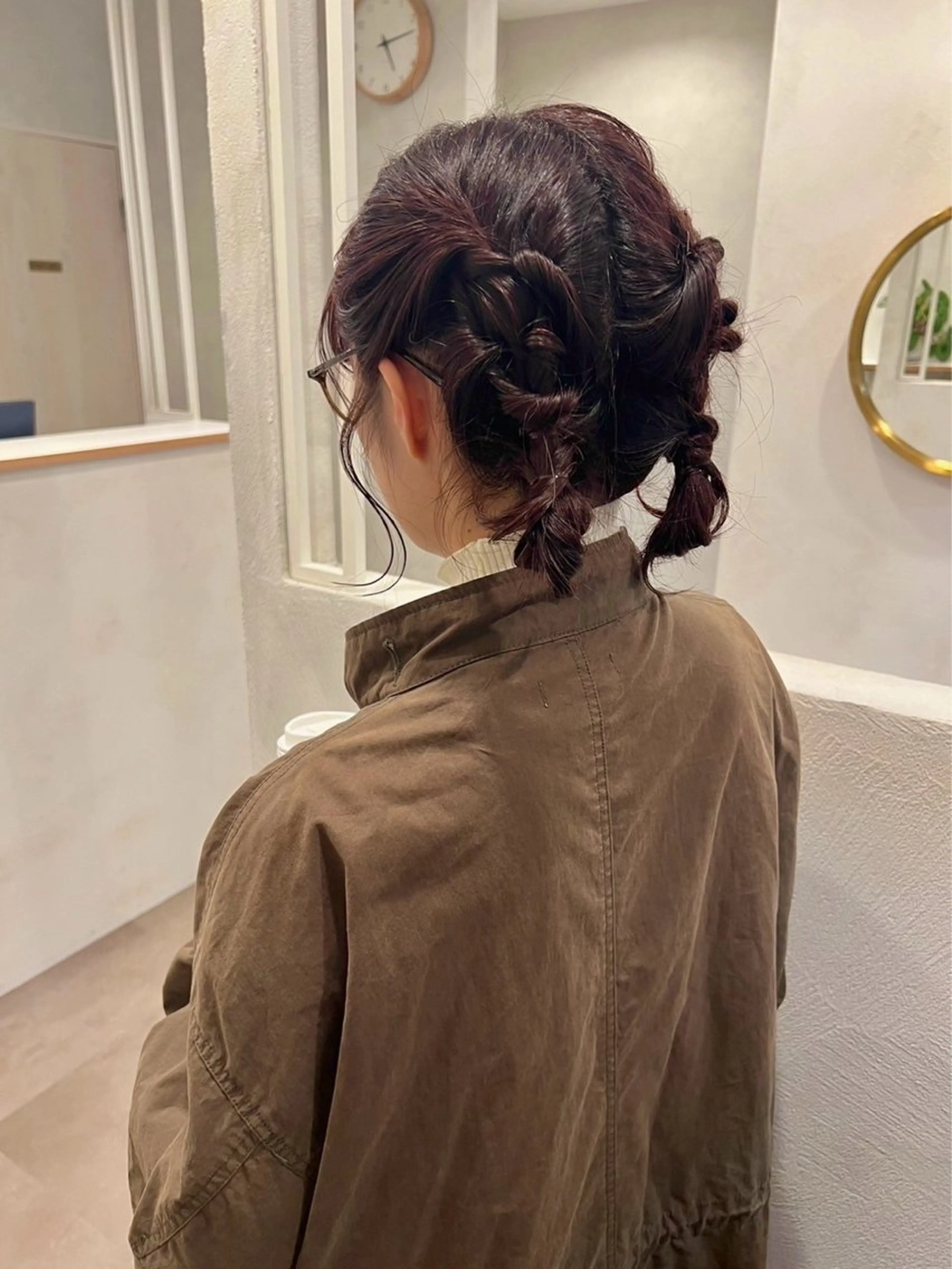 ミディアム お団子ヘア ヘアセット kako ／透明感カラー🤍のヘアスタイル