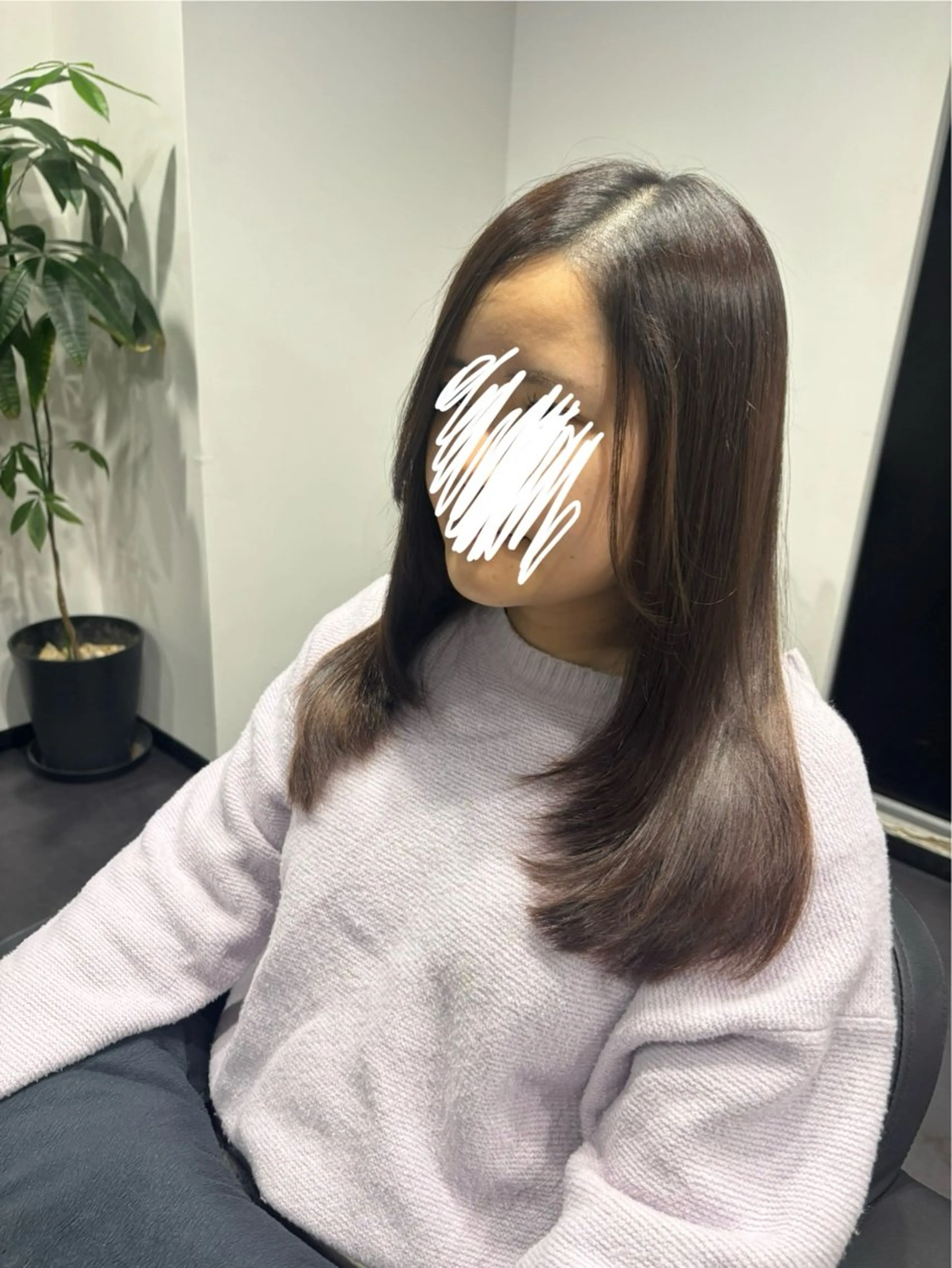 ロング 顔まわりレイヤー 顔周りカット レイヤーカット 福島 菜摘のヘアスタイル