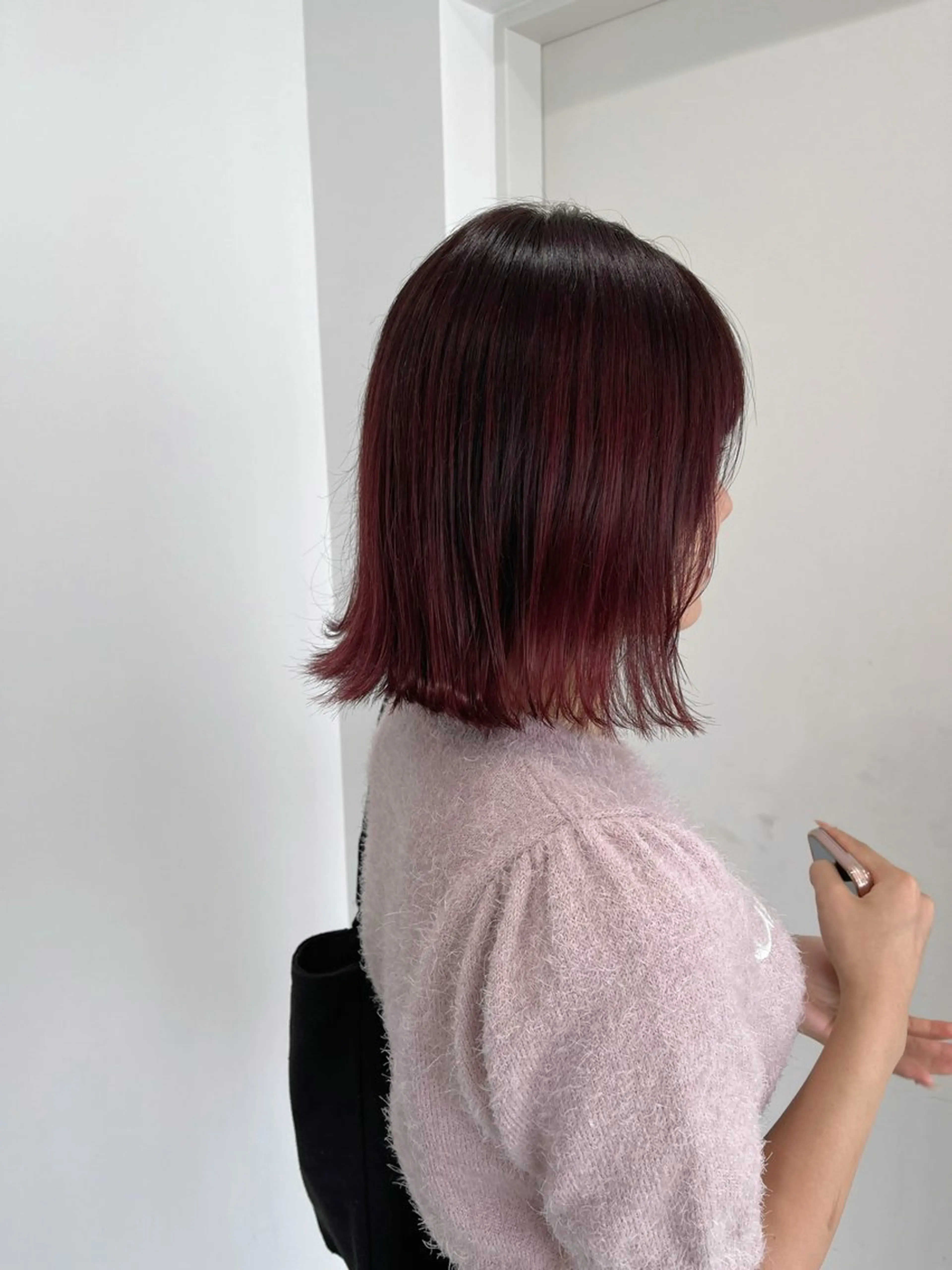 ミディアム カラー レッドカラー 縮毛矯正/ハイトーン /パーマ/せき🧸のヘアスタイル