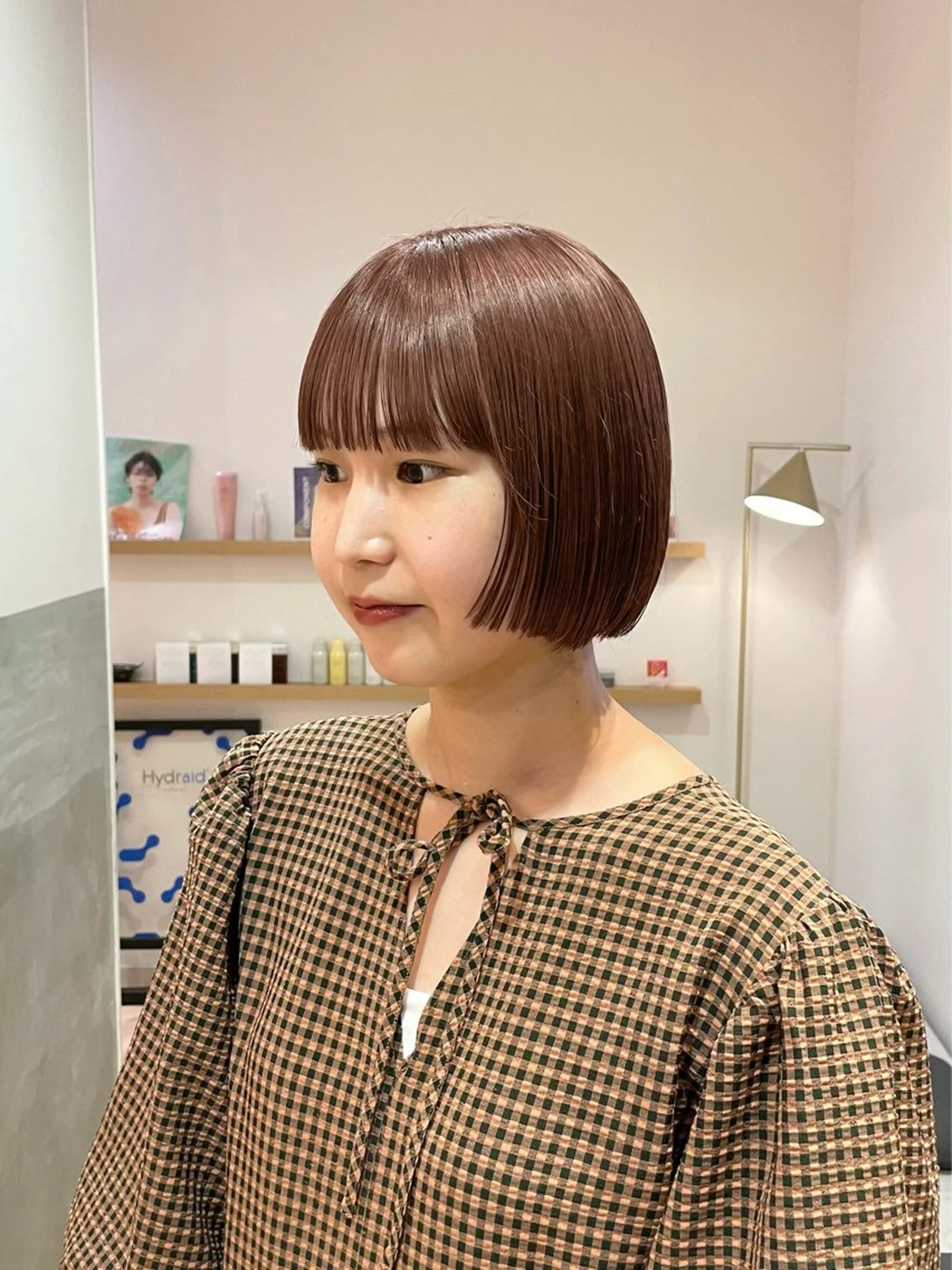 ショート ボブ 似合わせ/ベージュ /レイヤー/りほ🤍のヘアスタイル