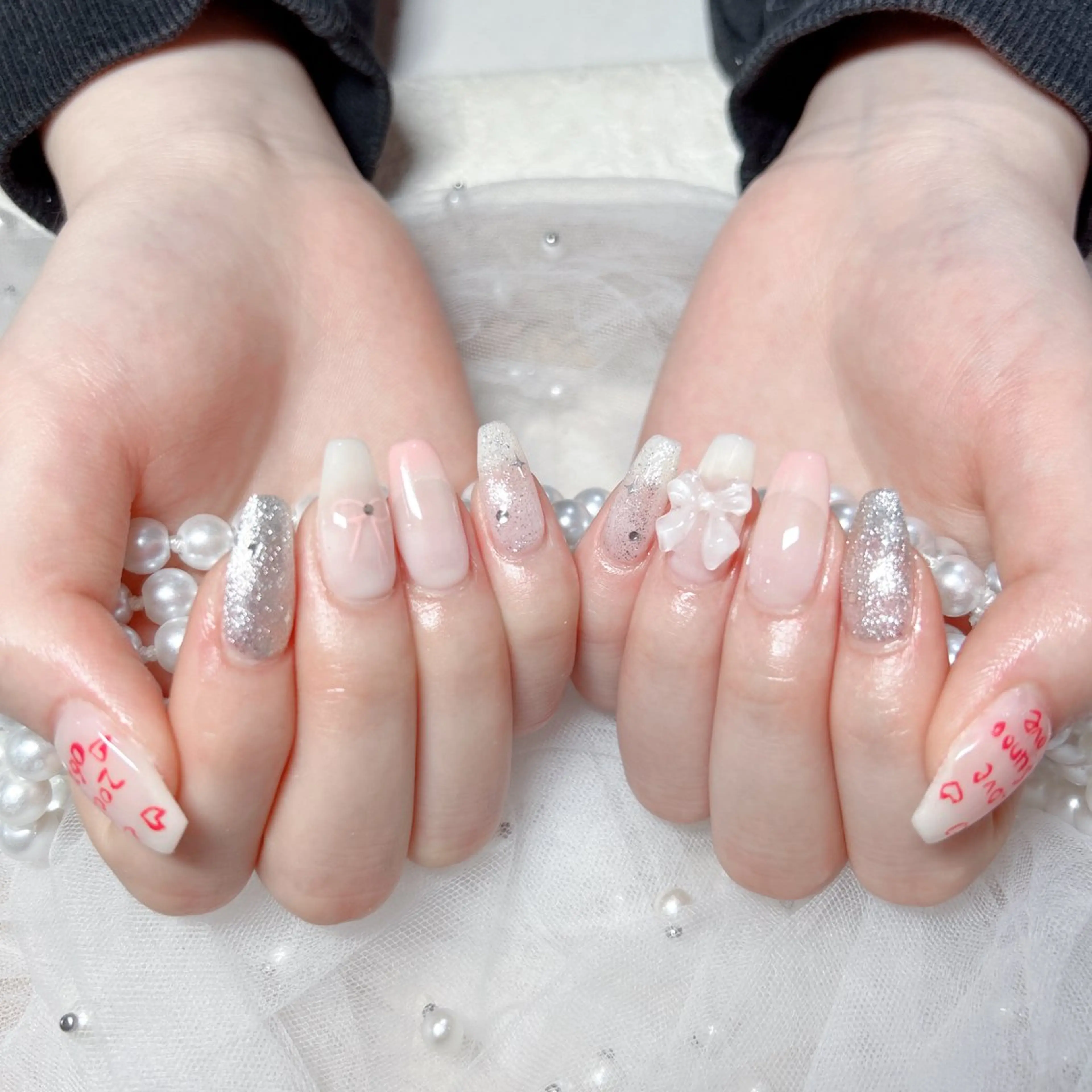 持ち込みアート6本やり放題🩷画像OK、6本アート+4本ワンカラー<美爪育成・フィルイン>の写真