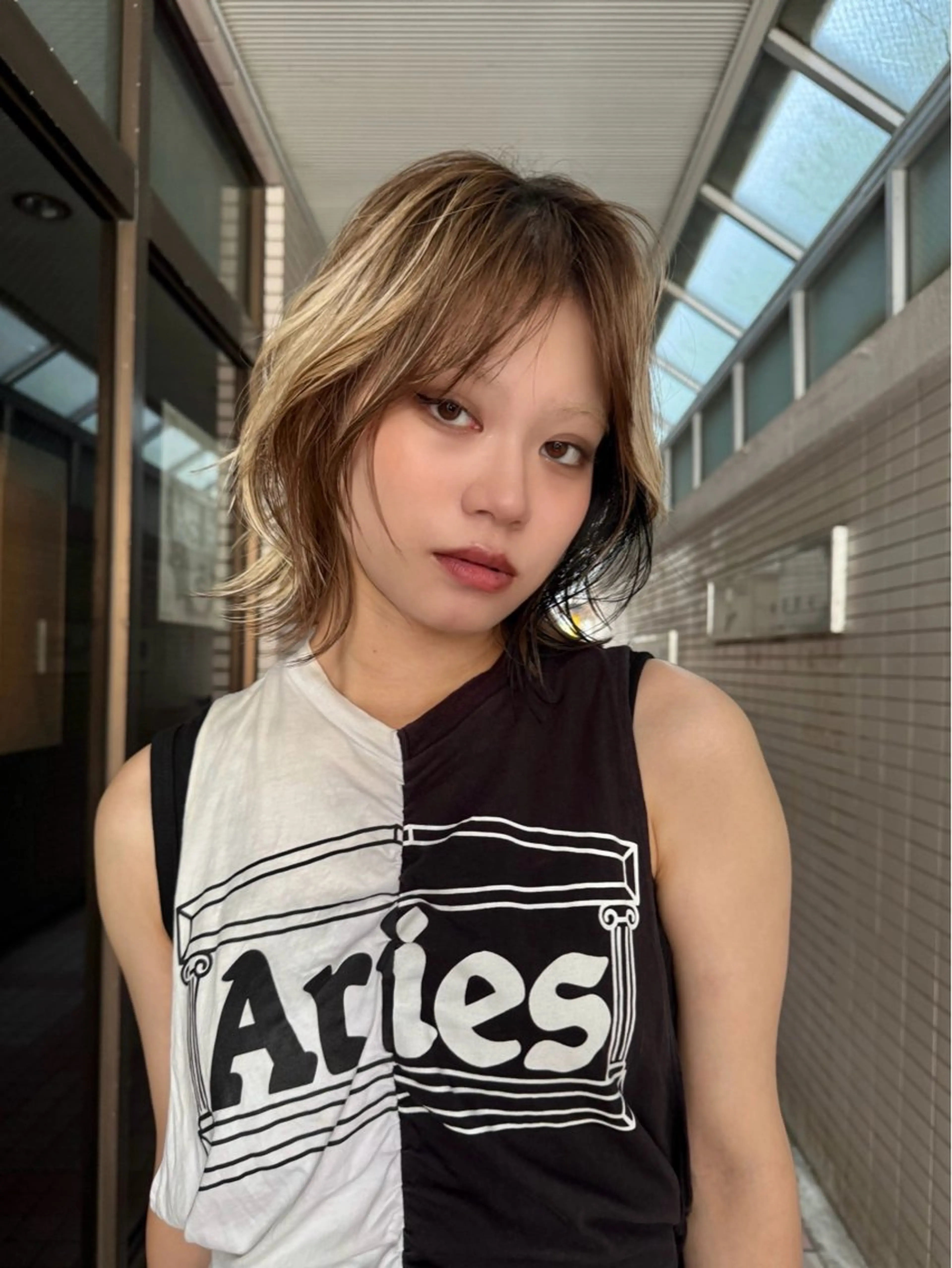 ミディアム カラー カット ヘアカラー ダブルカラー ブリーチ/kaitoのヘアスタイル