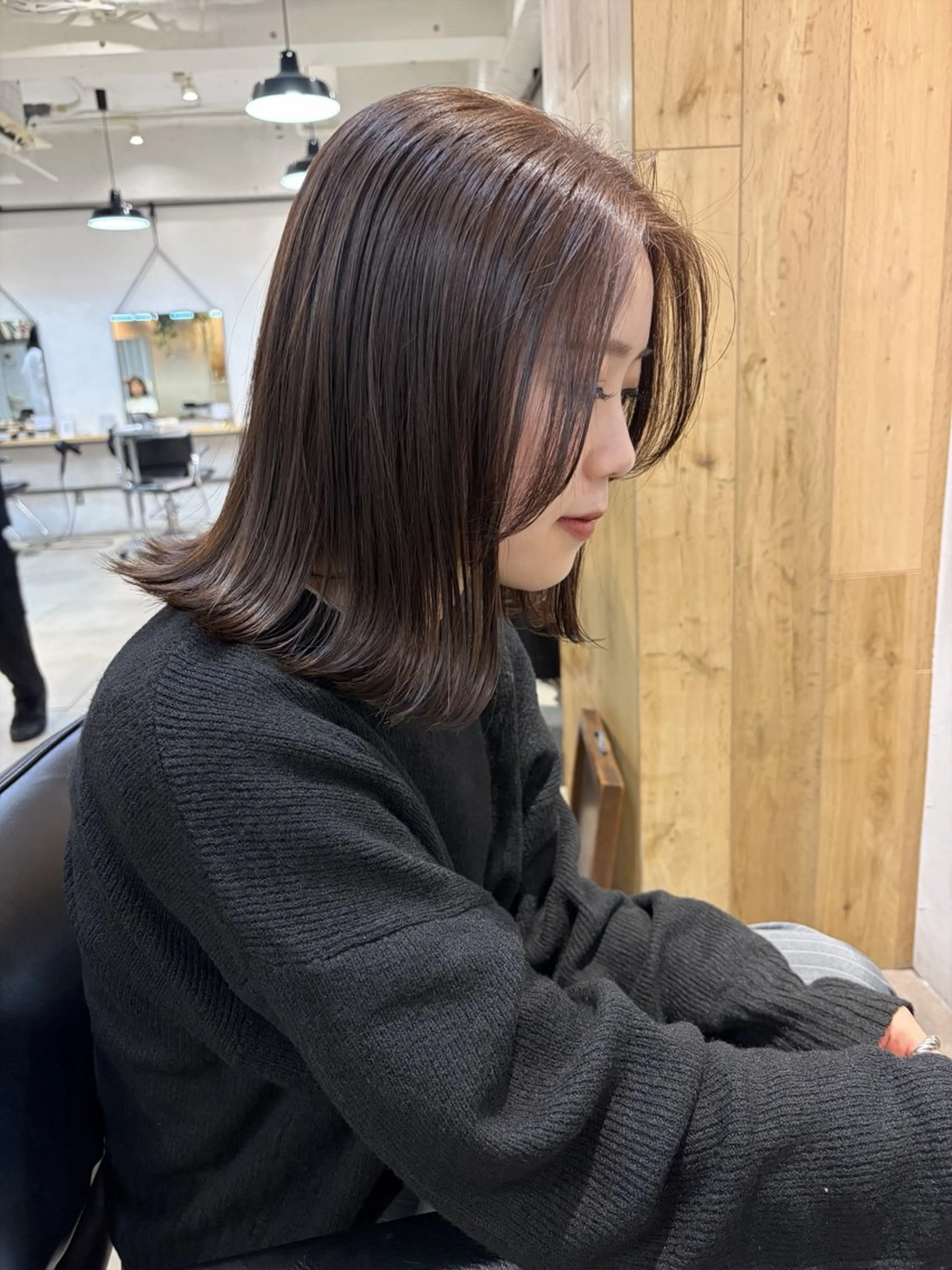 セミロング カラー カット ヘアカラー トリートメント 赤み消しカラー/ ナチュラル/トモキのヘアスタイル