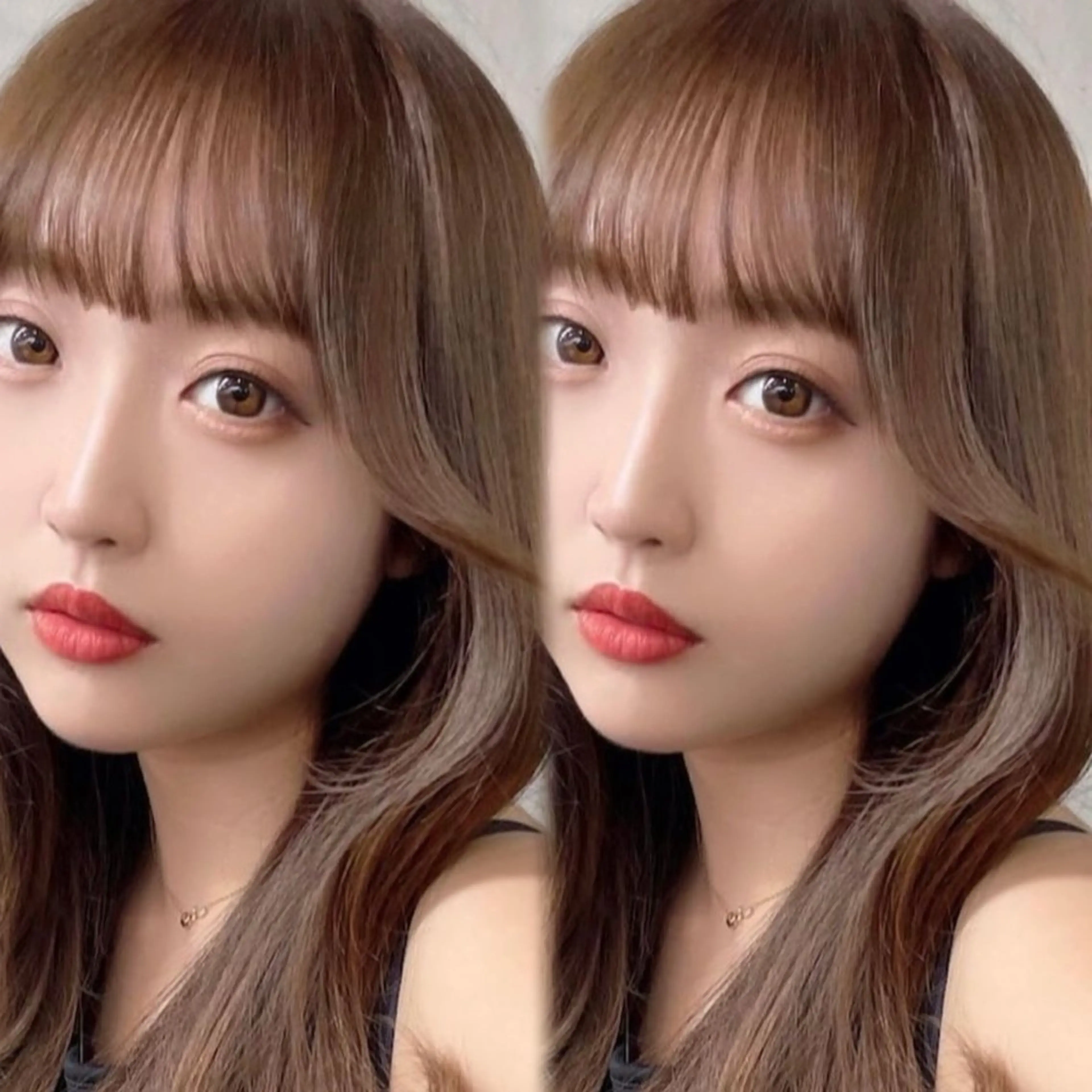 ロング カット トリートメント としき/韓国/透明 感カラー/レイヤーのヘアスタイル