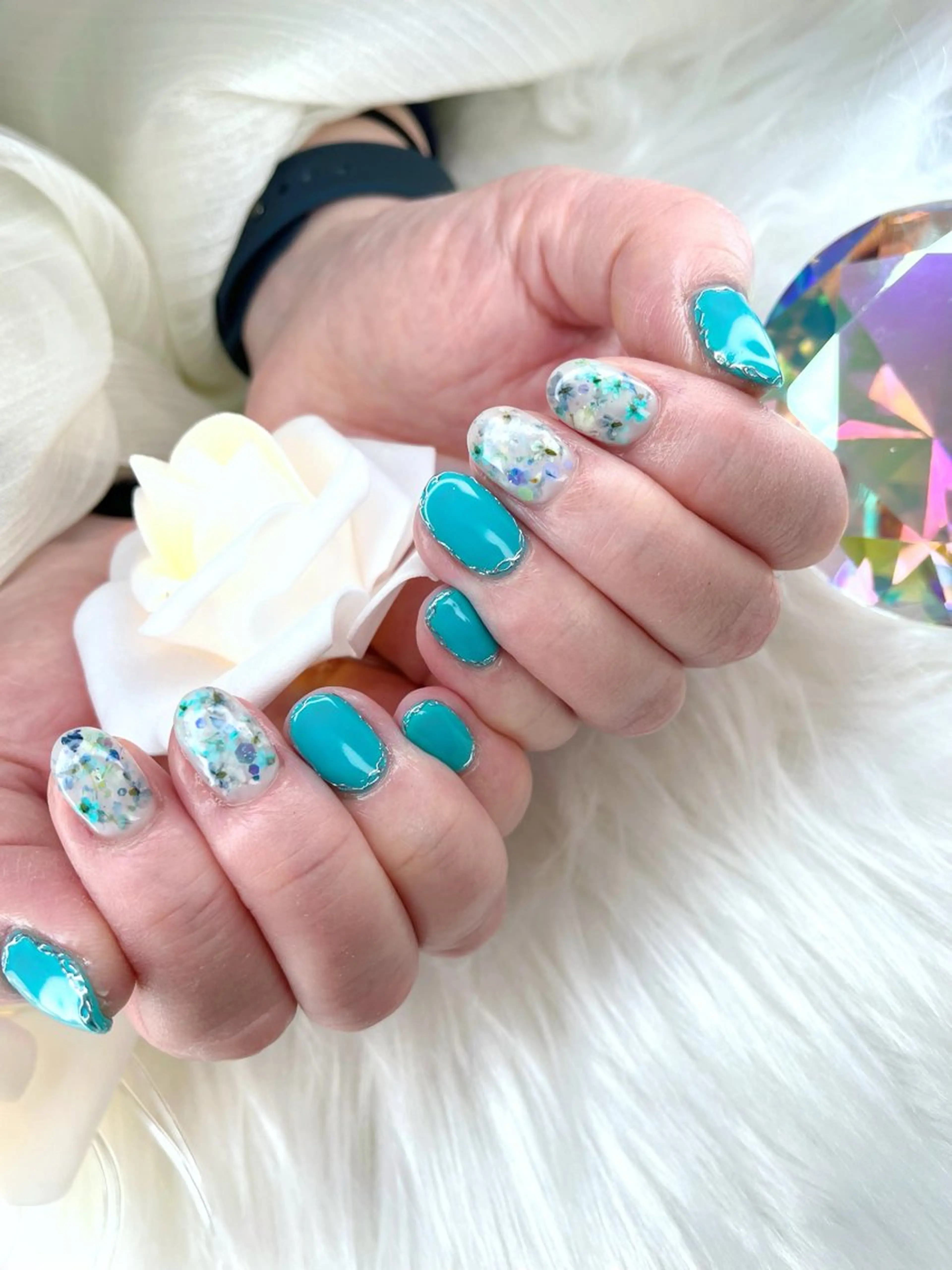 ネイル ブルー 多賀城 パラジェルのネイルデザイン