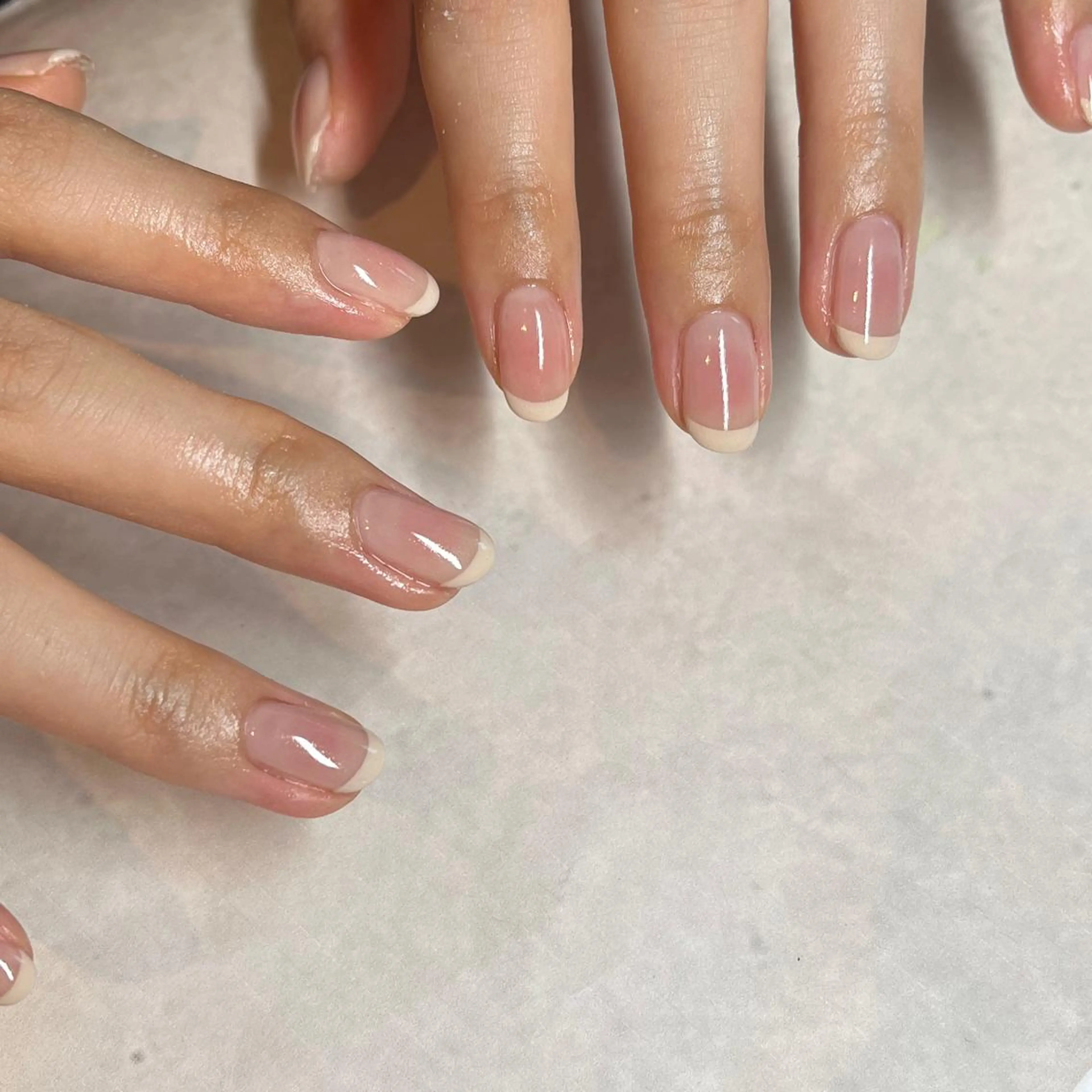 ネイル チークネイル フレンチネイル フリーランス¨̮⃝ ネイリストOKADAのネイルデザイン