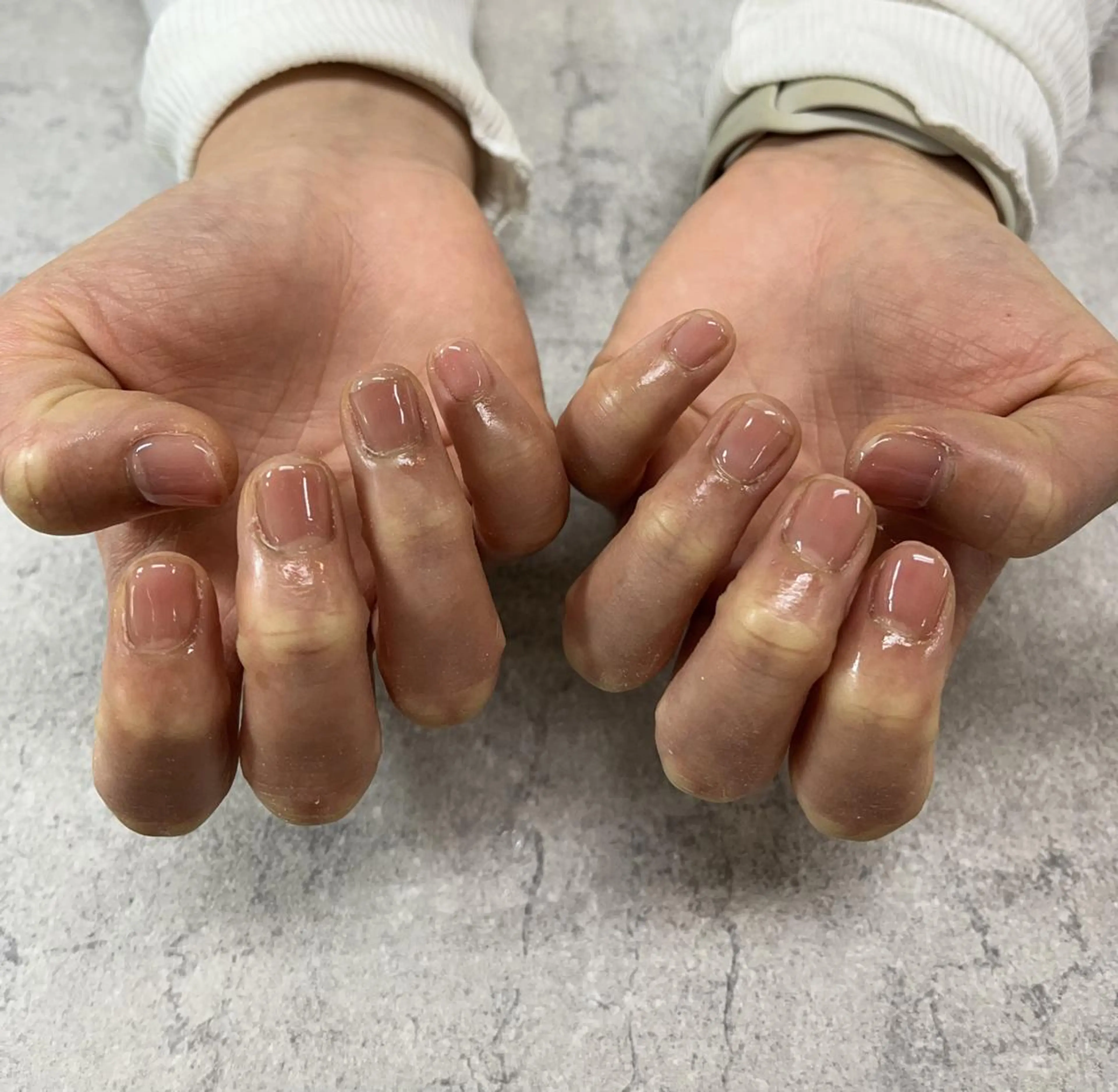 ネイル フットネイル フレンチネイル ジェルネイル ガラスフレンチ グラデーション ハンドネイル FASTNAIL PLUS 新宿店のネイルデザイン