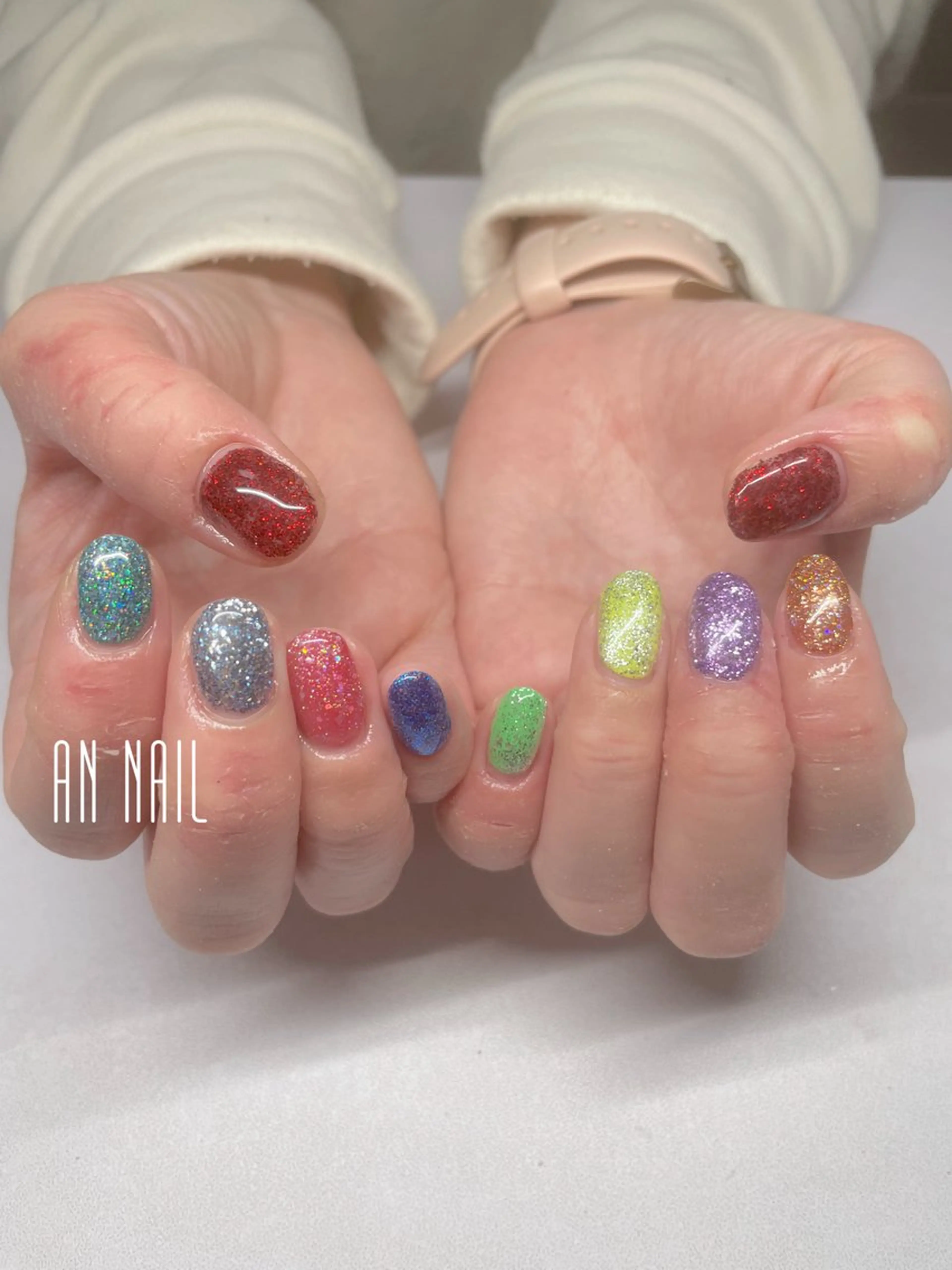 ネイル キラキラネイル ラメ(グリッター) 持ち込み AN Nailのネイルデザイン