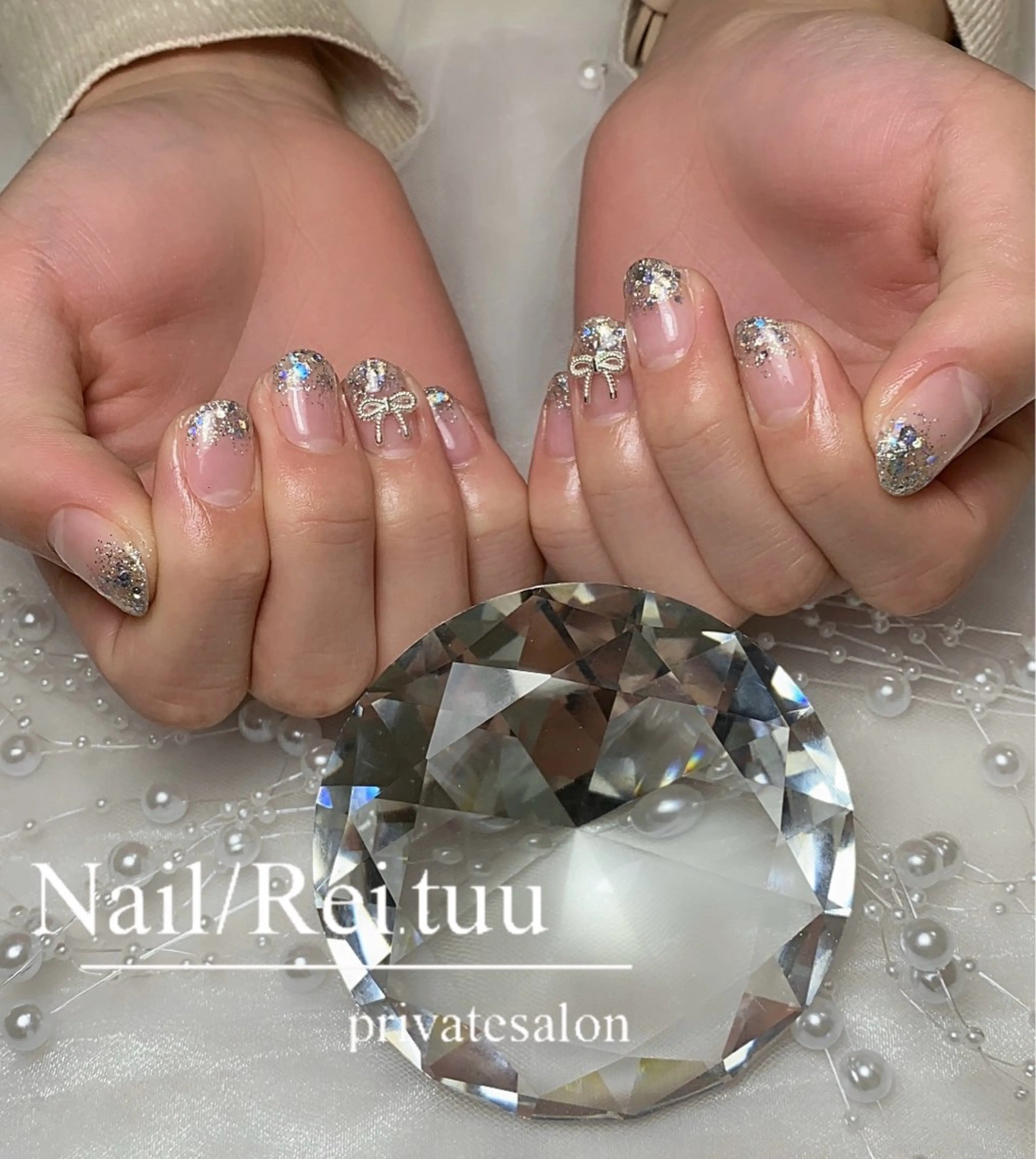 ネイル チークネイル フラッシュネイル フットネイル フレンチネイル ガラスフレンチ Nailsalon / Rei.tuuのネイルデザイン