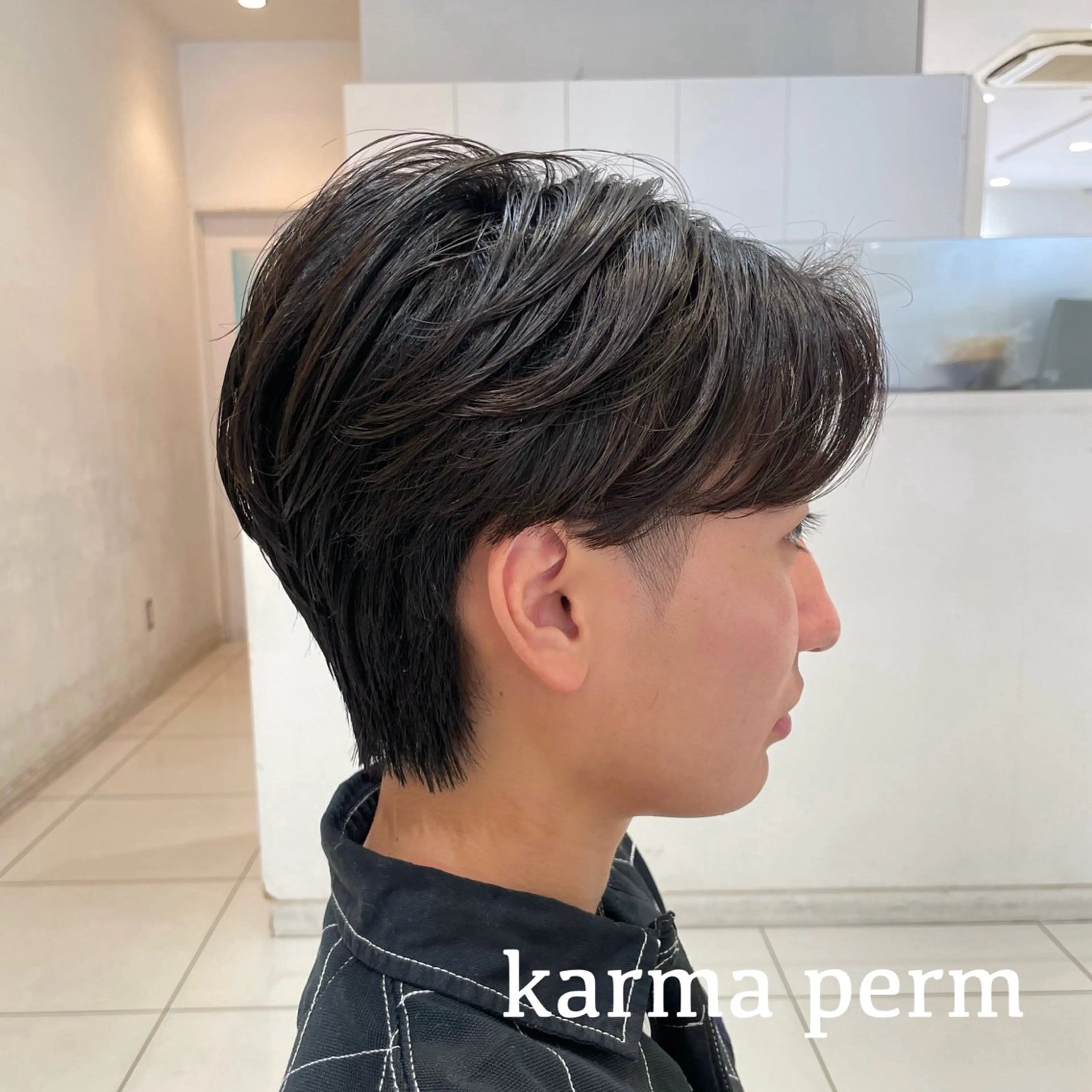 ショート パーマ メンズ カルマパーマ メンズパーマ 樋笠 知佳のヘアスタイル