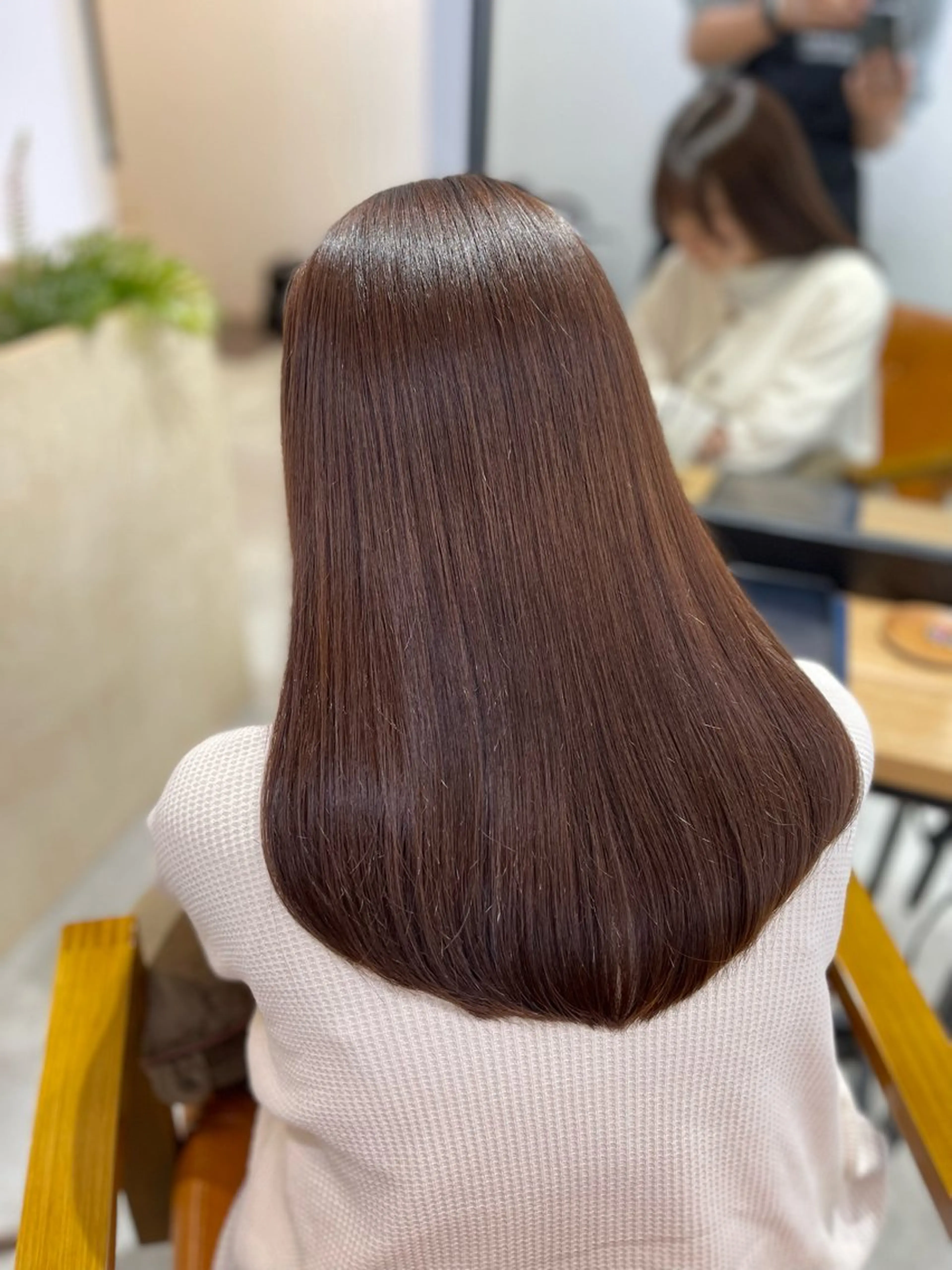 セミロング カラー ブラウンカラー ショコラブラウン ハイトーンカラー カット ヘアカラー 髪質改善/堀江 ケアカラーtoshiのヘアスタイル