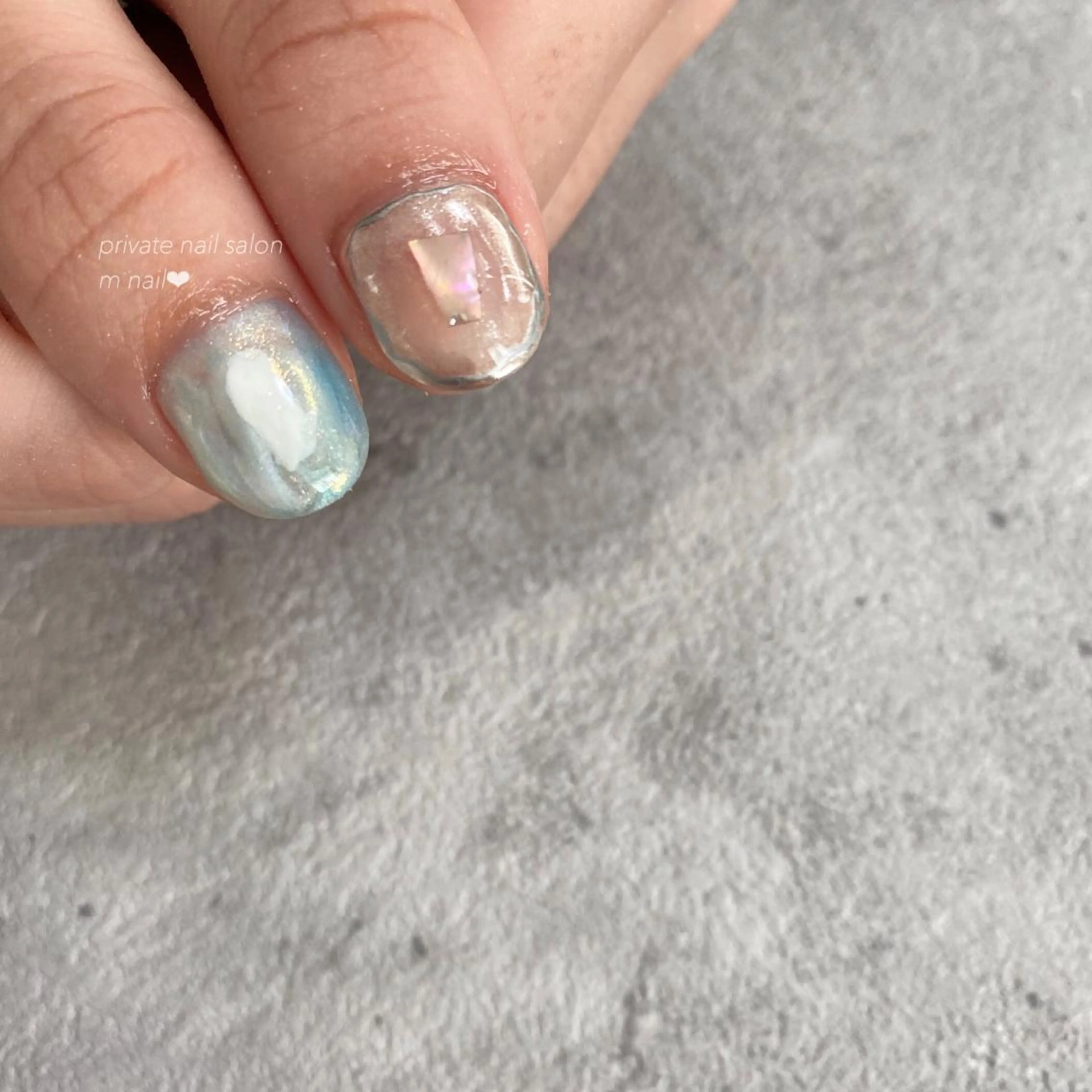 ネイル ブルー ハンドネイル 小河原 舞のネイルデザイン