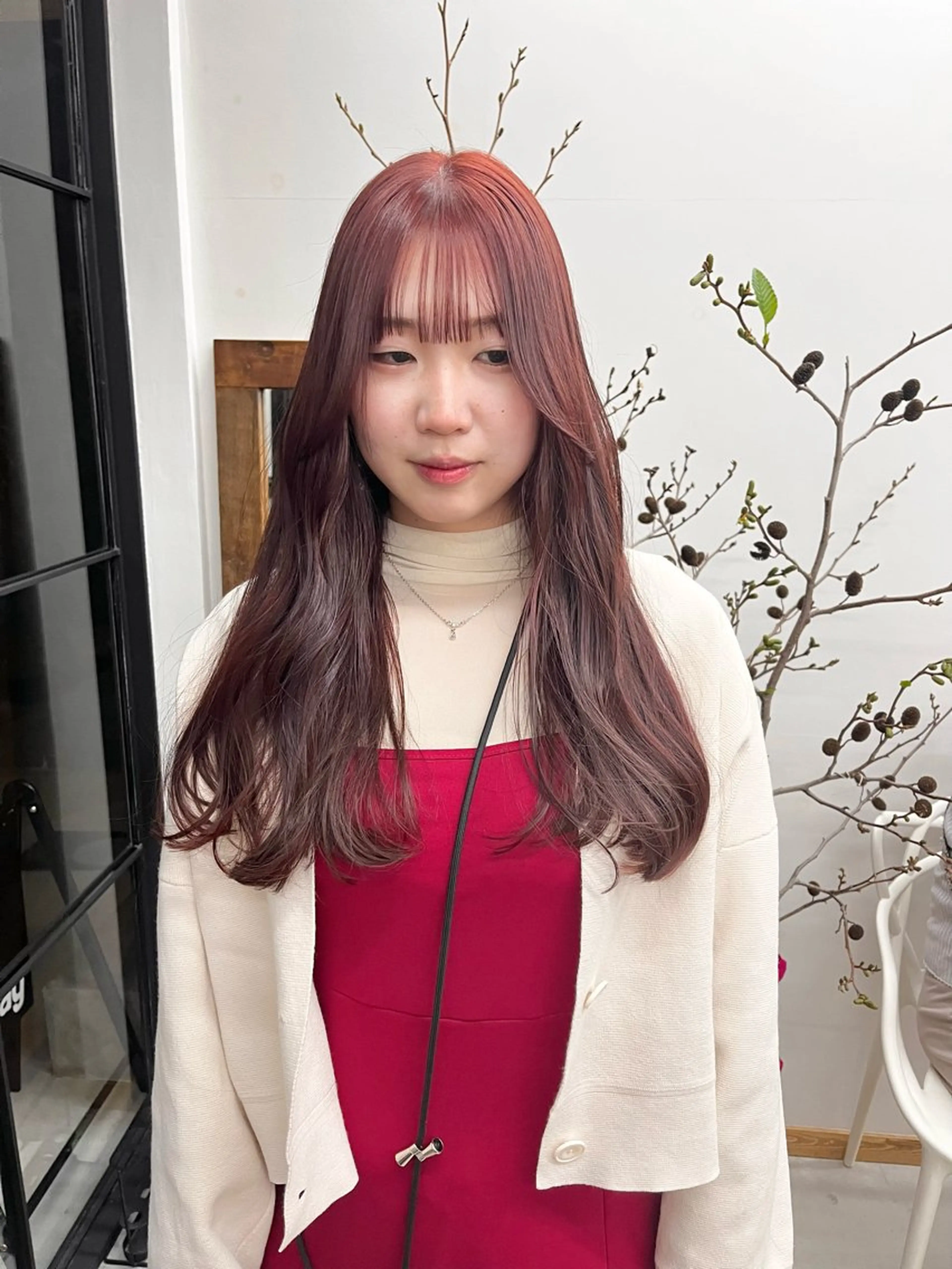 ロング カラー ヘアアレンジ ブリーチ ダブルカラー ブリーチなしカラー ena/ブリーチなし 透明感・レイヤー🎀のヘアスタイル