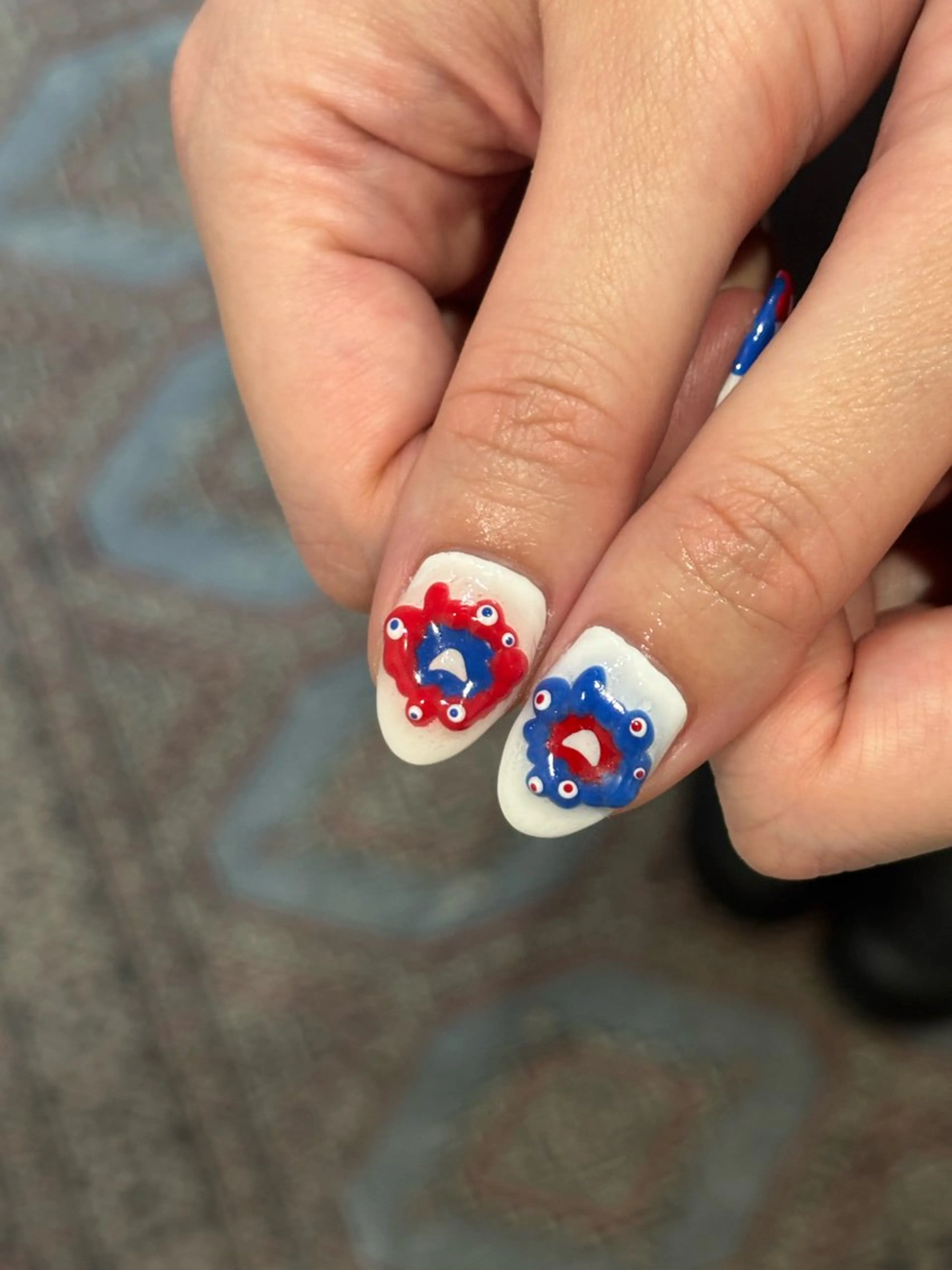 ネイル ハンドネイル 0203ムニムサン 💙Honokaのネイルデザイン