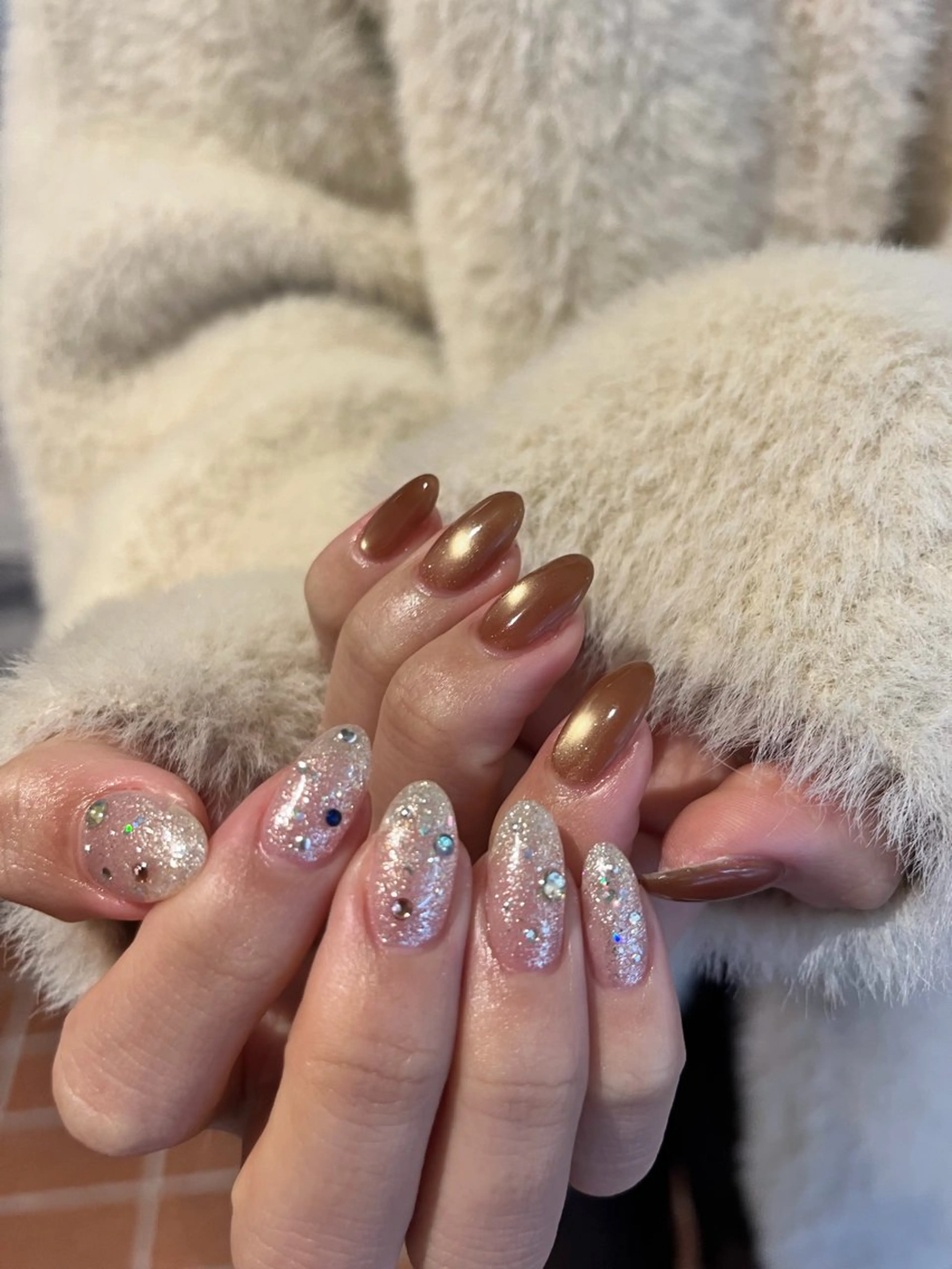 ネイル ラメ(グリッター) マグネットネイル ストーンネイル ハンドネイル ballie／小野原 なつみのネイルデザイン