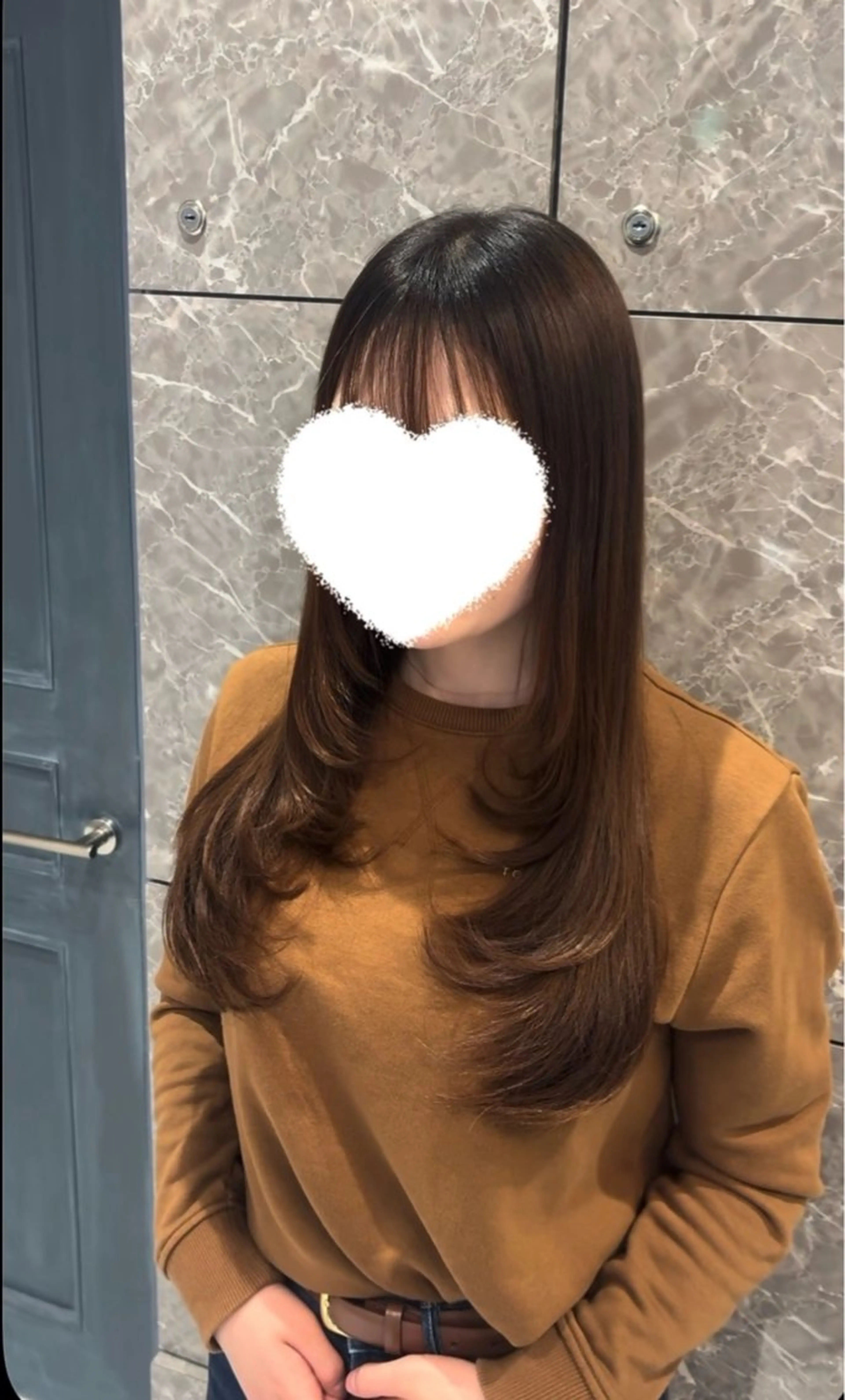 ロング カット ﾊﾙｶ🌷ﾅﾁｭﾗﾙ 盛れ/韓国ヘアのヘアスタイル