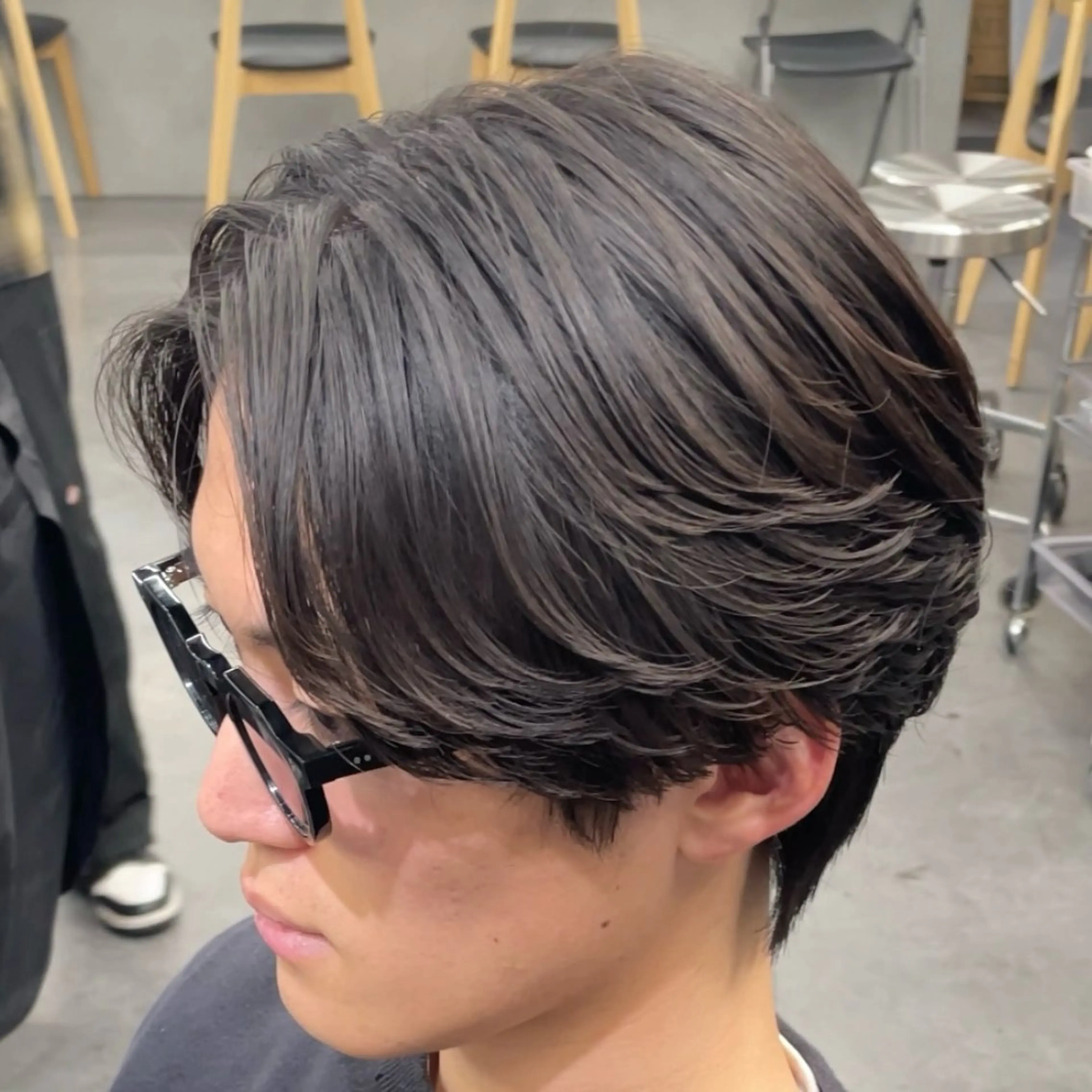 ミディアム パーマ ヘアアレンジ メンズ カット パーマ fifth 石川 凪のヘアスタイル