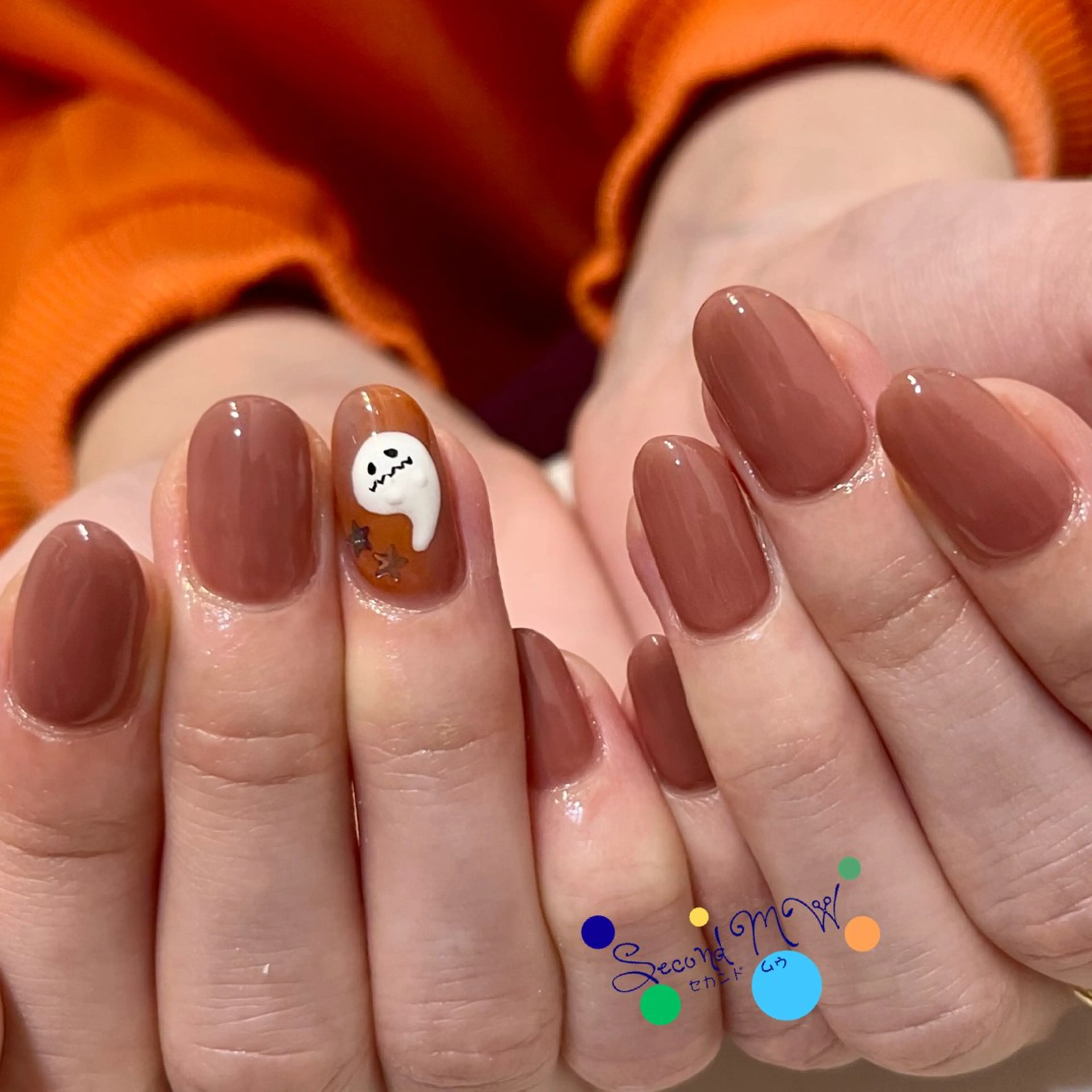 ネイル ハロウィン ワンカラーネイル SecondMW _nail 　川連のネイルデザイン