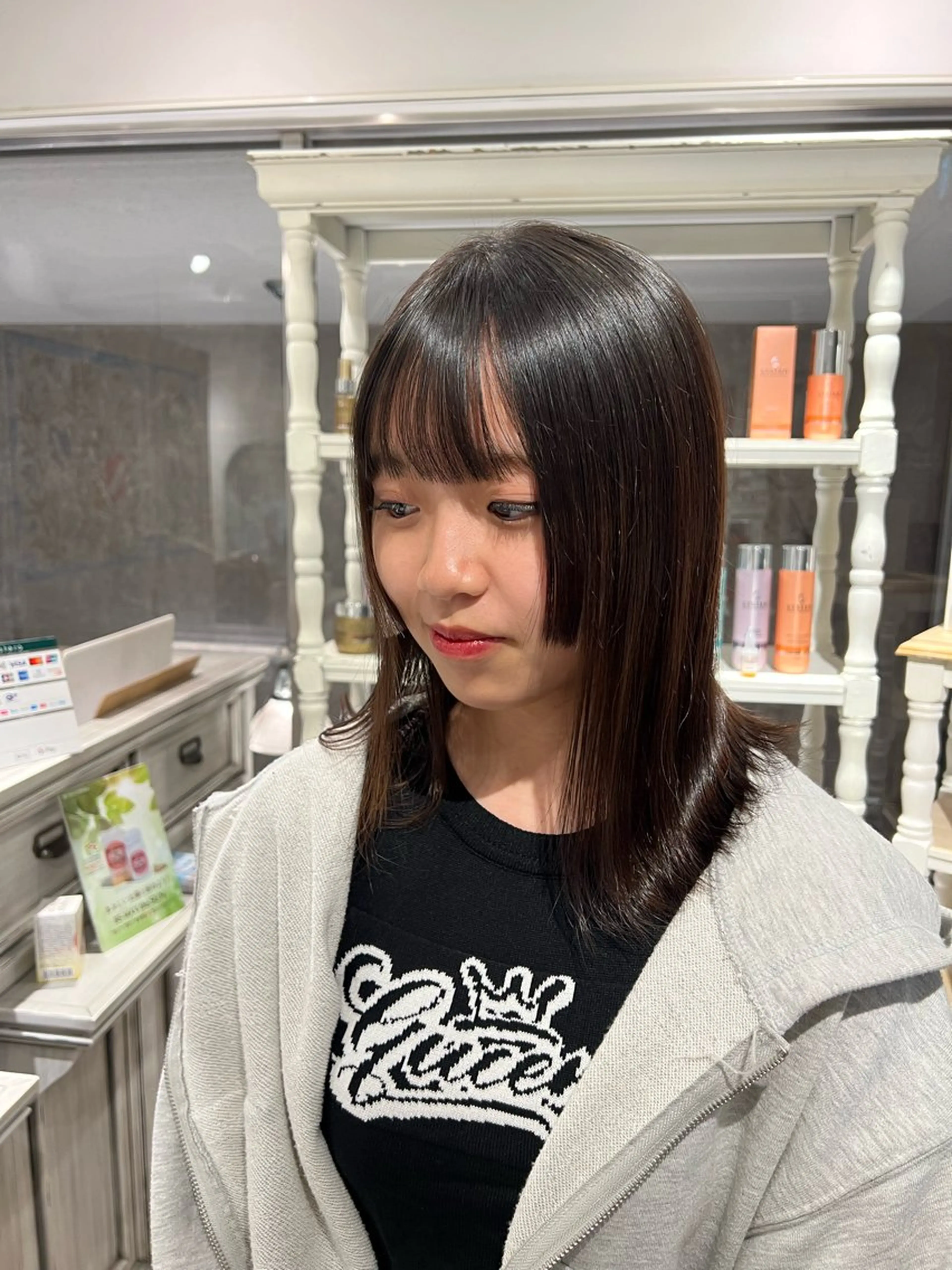 ミディアム 姫カット ミカ/名駅/レイヤー /ブリーチなしカラーのヘアスタイル