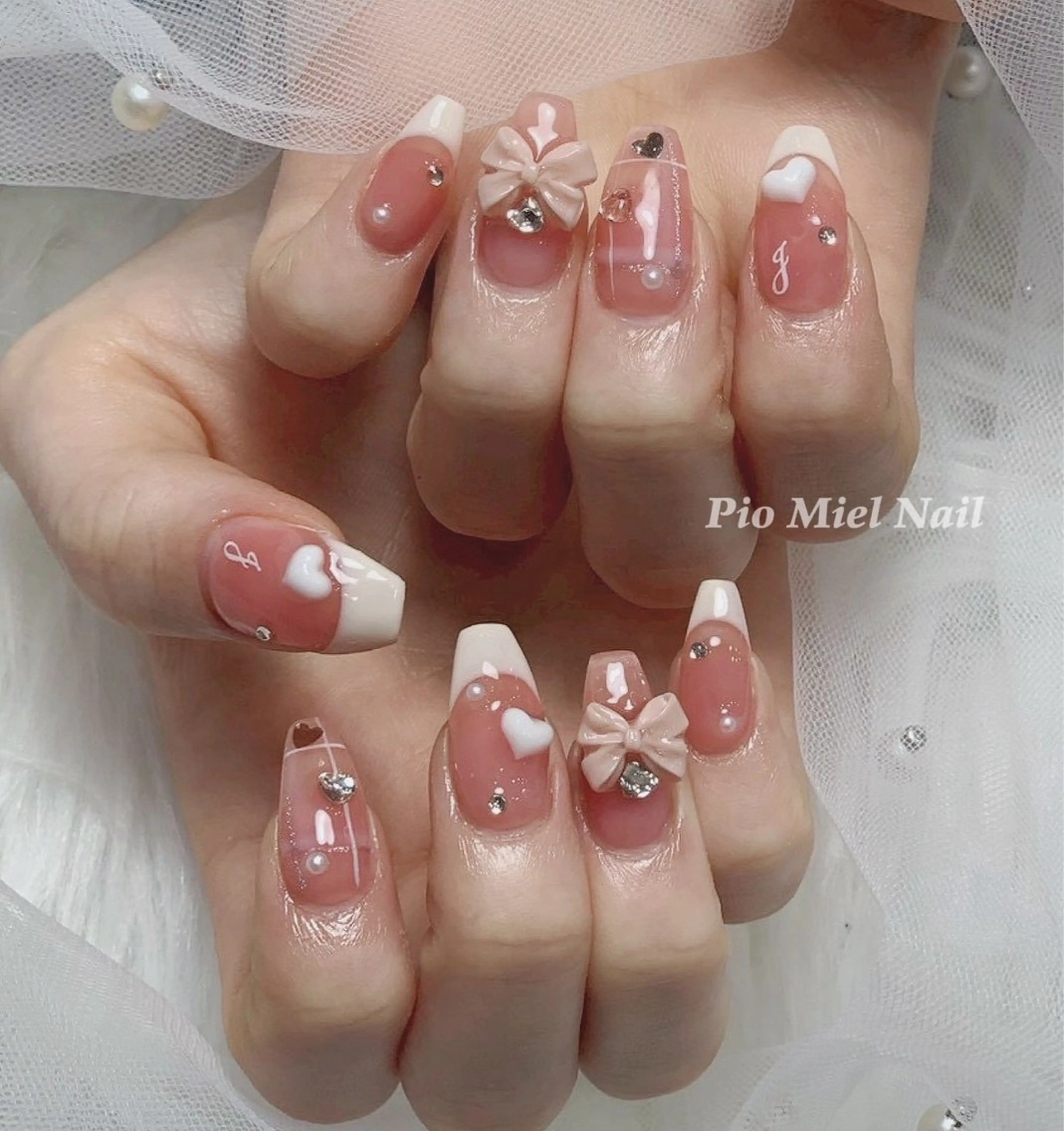 ネイル ハンドネイル HANA 長さだしのネイルデザイン