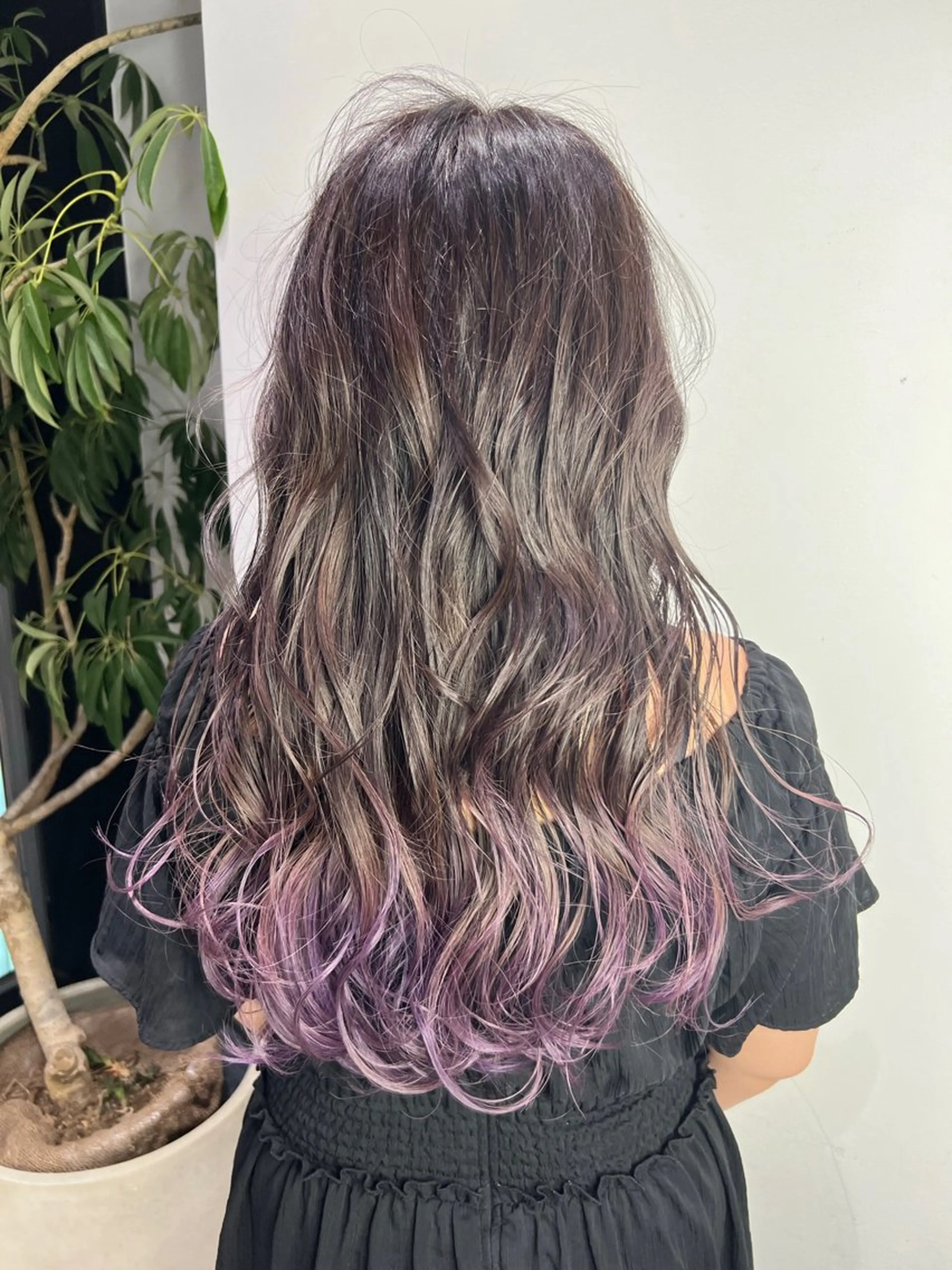 ロング カラー ラベンダーカラー パーマモデル募集中 🧡‬‪田中颯士のヘアスタイル