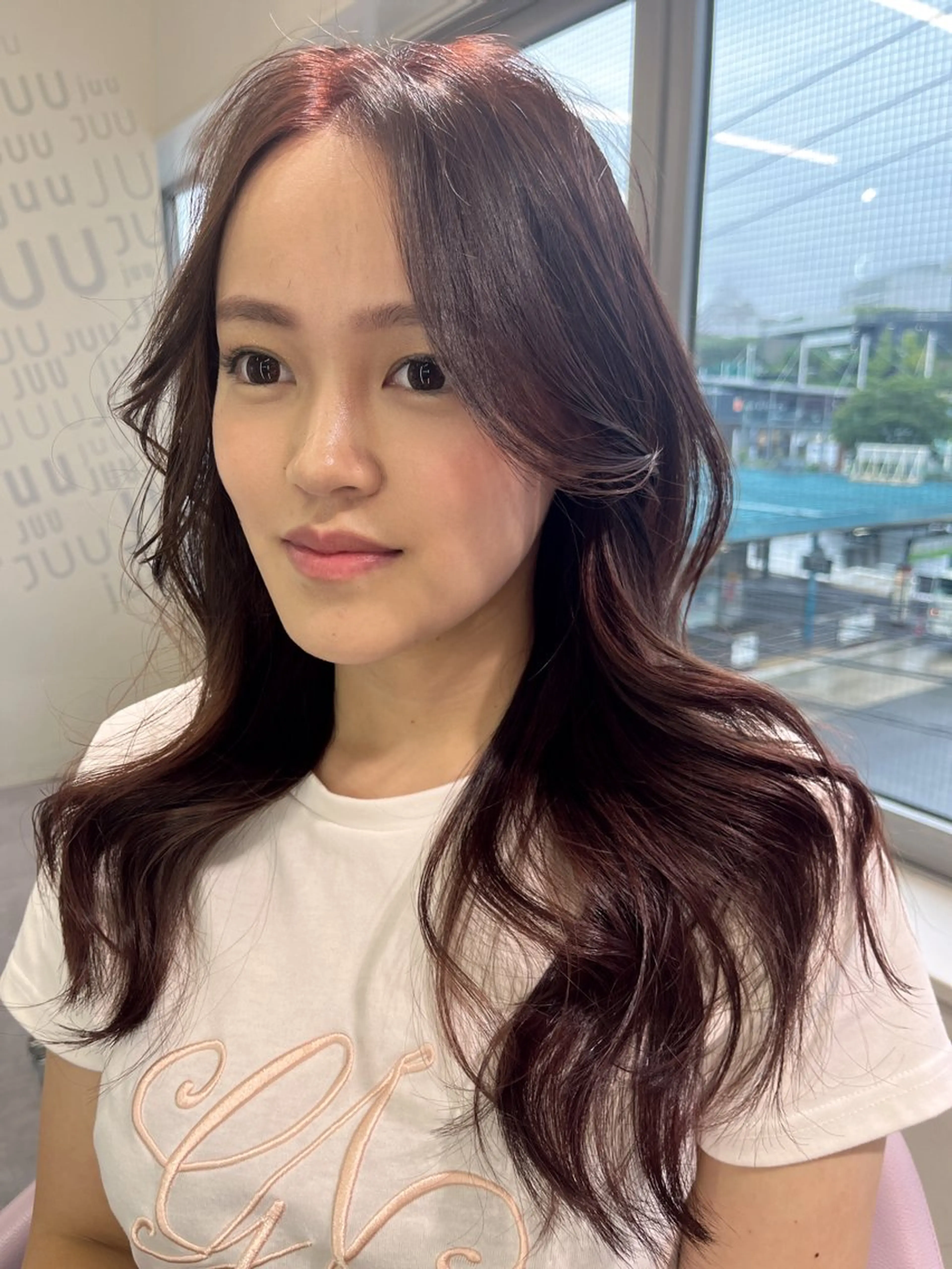 セミロング カラー ヘアアレンジ レイヤー/髪質改善 /透け感カラー/艶髪のヘアスタイル