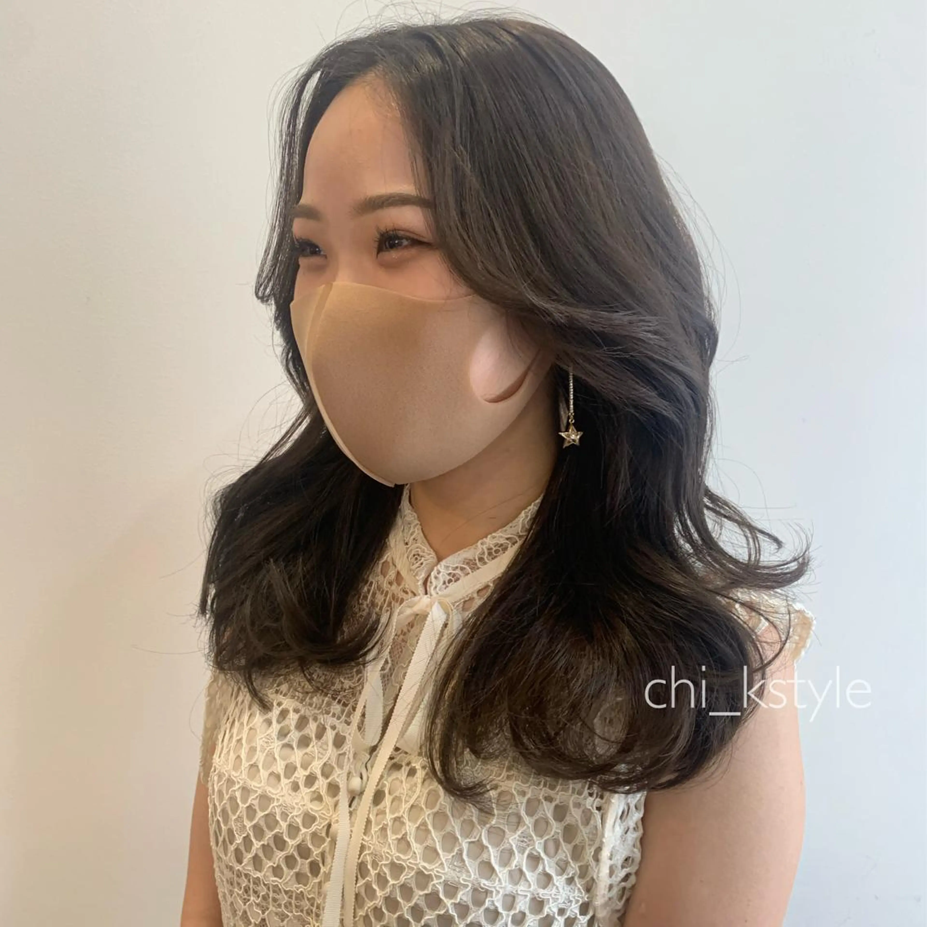 セミロング カット ヘアカラー トリートメント 韓国🇰🇷髪質改善 Chisaki치사키のヘアスタイル