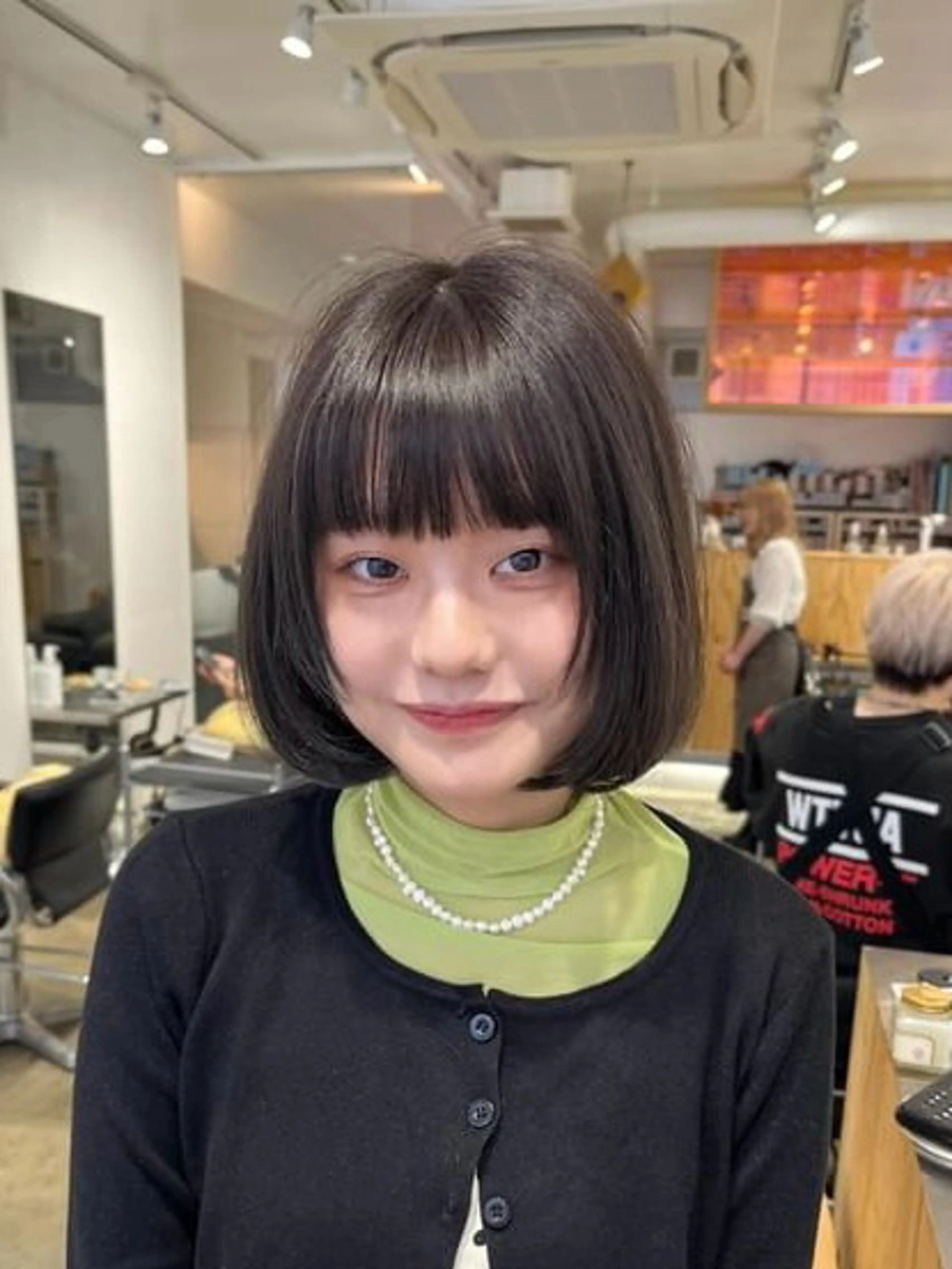 セミロング カラー ダークグレー ダークグレージュ グレージュ ボブ 顔周りカット 🪞美髪レイヤー特化 🪞青木のヘアスタイル