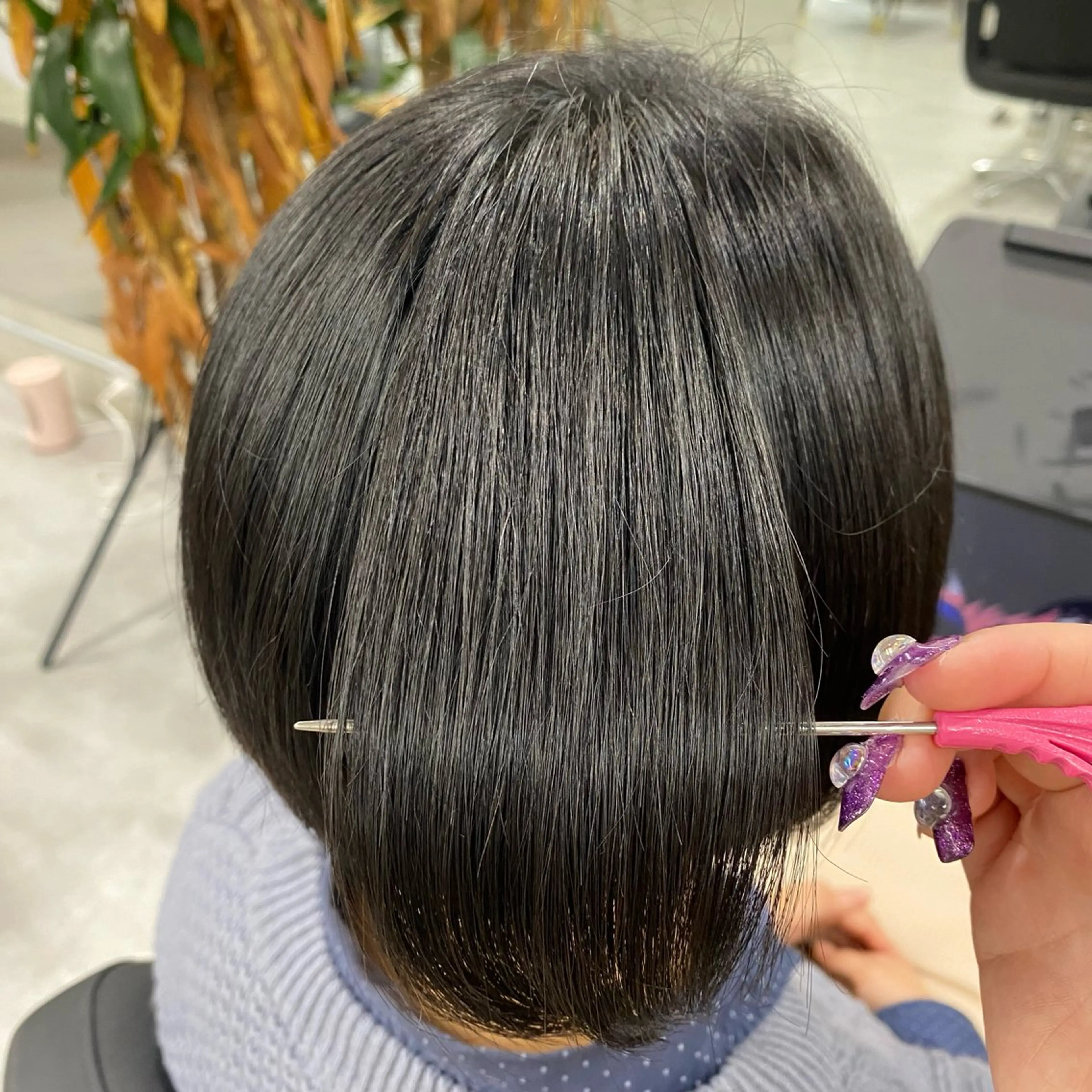 ショート パーマ 縮毛矯正 Welring hair salon所属・Runa/大人 かわいいハイトーンのヘアスタイル