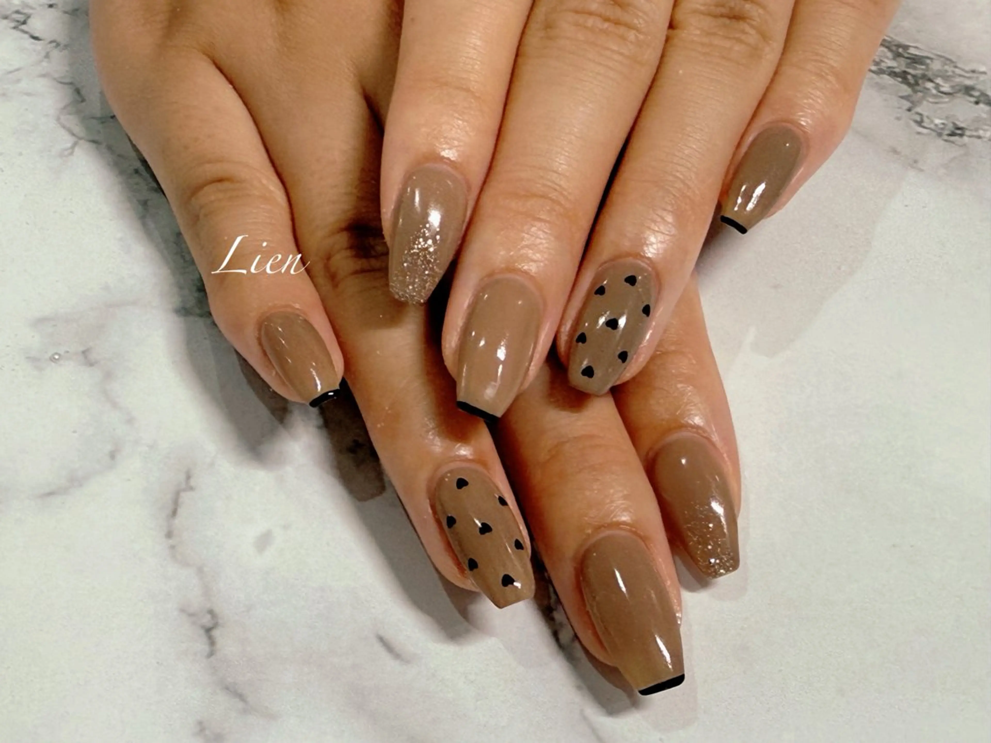 ネイル 長さ出し フットネイル フレンチネイル ジェルネイル ガラスフレンチ ハンドネイル Lien（リアン） 銀座駅6分のネイルデザイン